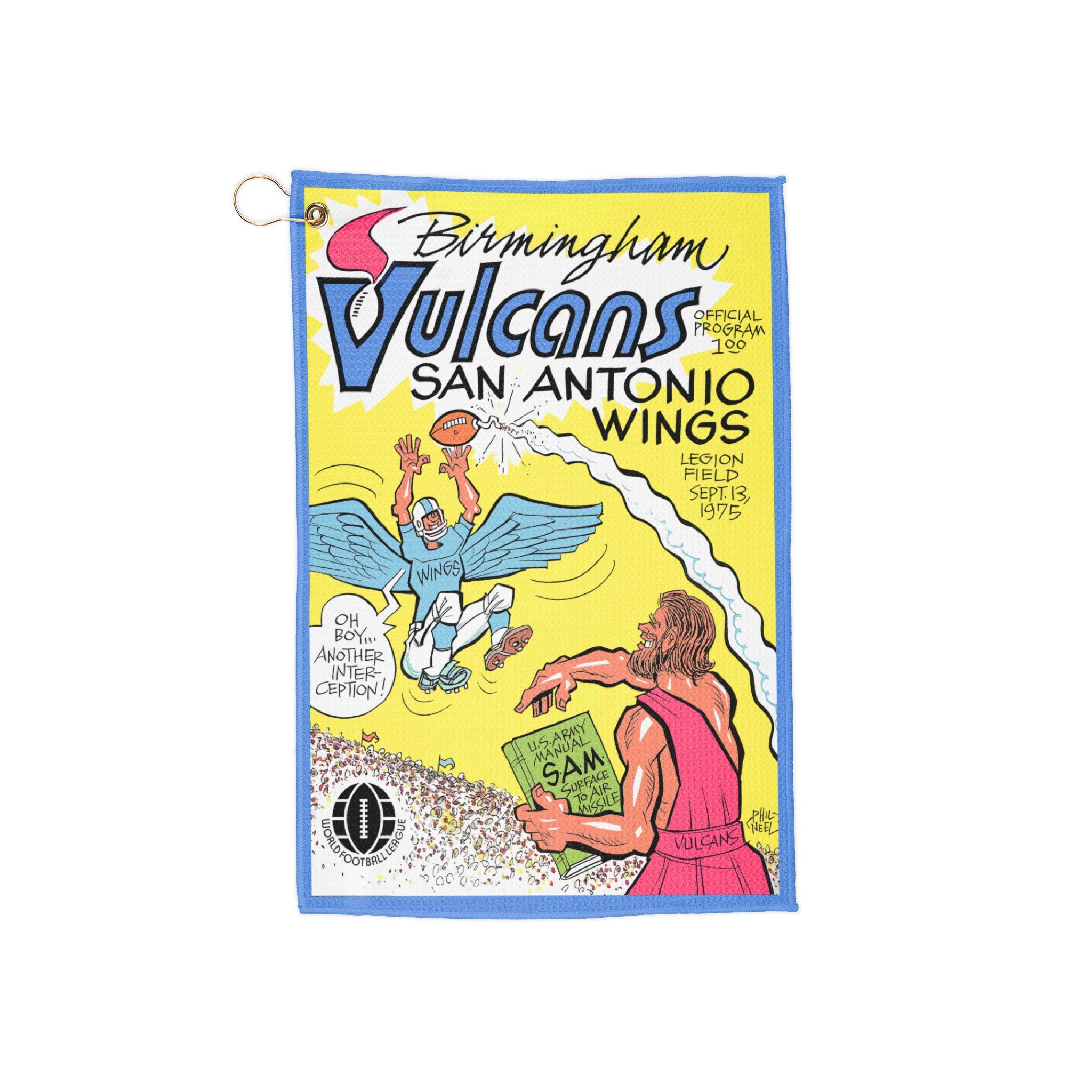 1975 Football Birmingham San Antonio Golf Towel | Vintage Sports