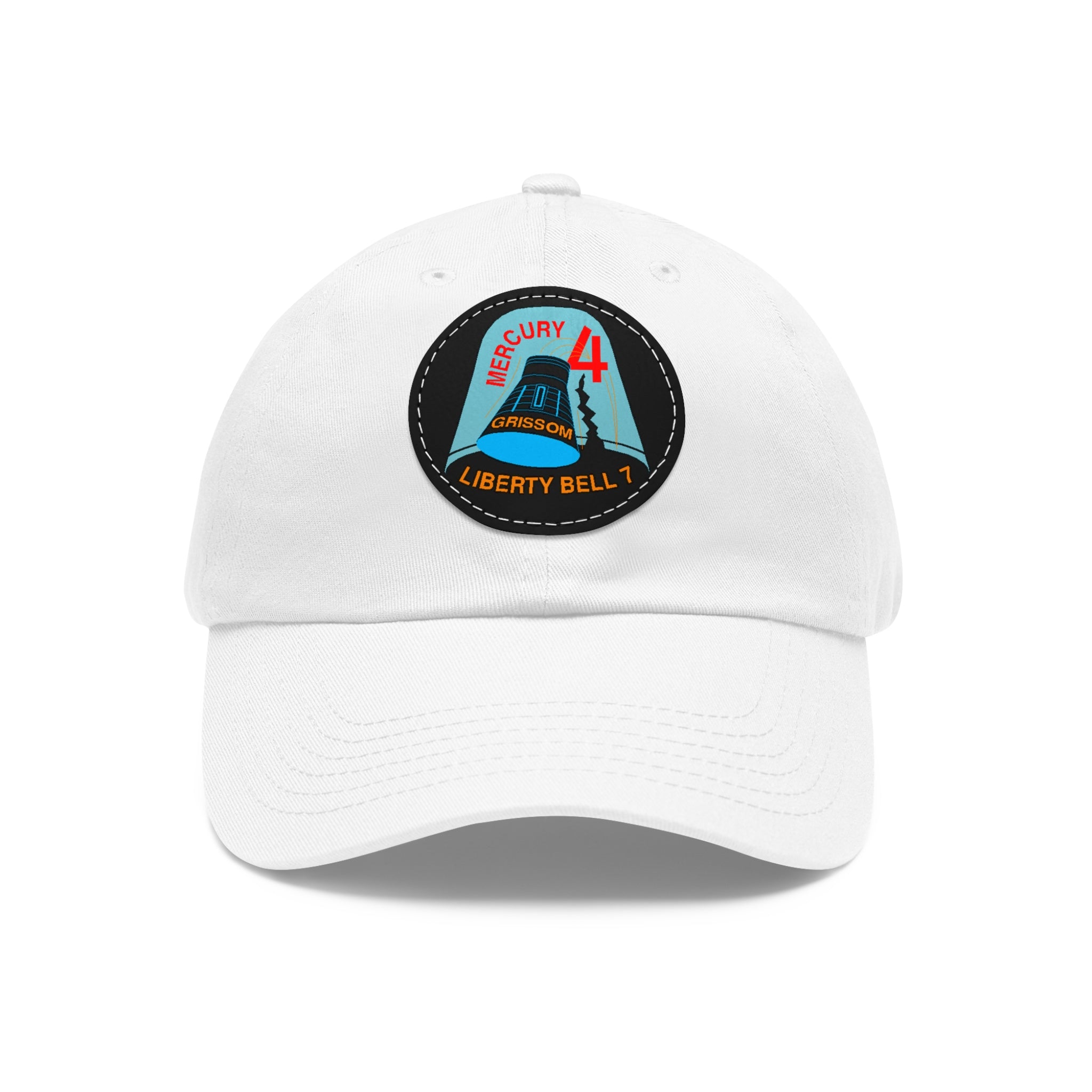 NASA Mercury 4 - Flight Patch - Dad Hat with Leather Patch (Round)