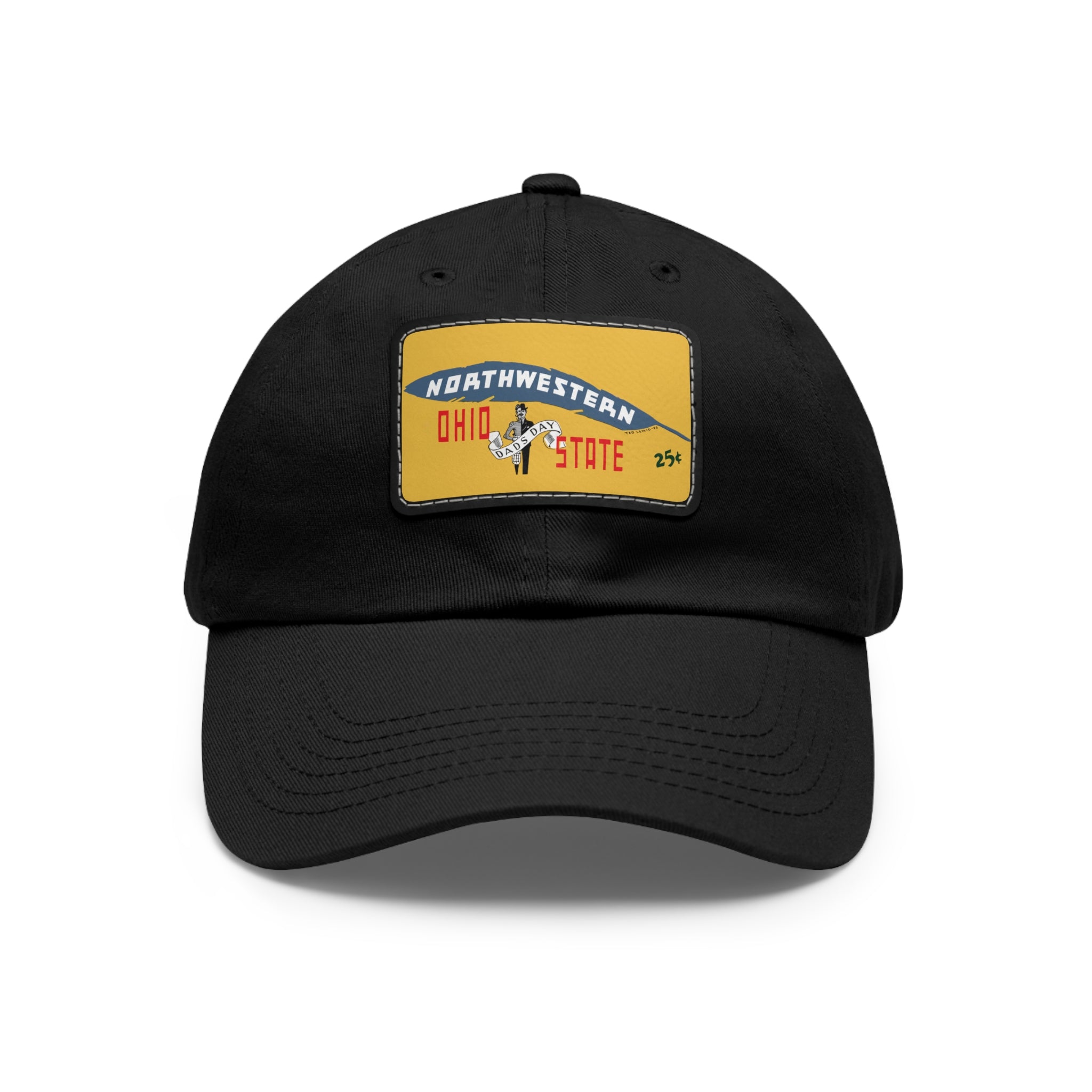 1937 Vintage Northeastern - Ohio State Football - Dad Hat with Leather Patch (Rectangle)