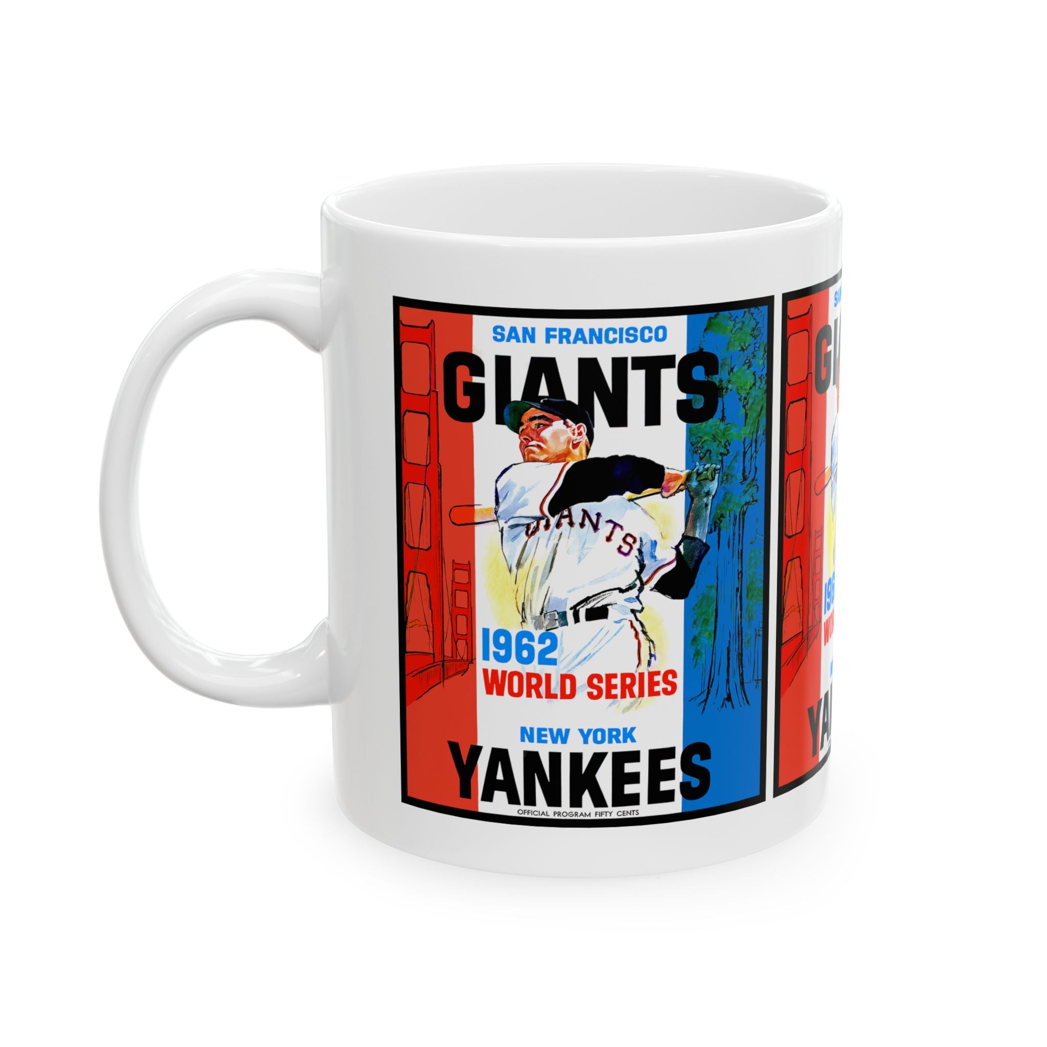 Baseball World Series Ceramic Mug, 1962 San Francisco Giants vs New York Yankees, 11oz 15oz Cup, Sports Fan Gift, Team Rivalry, Vintage