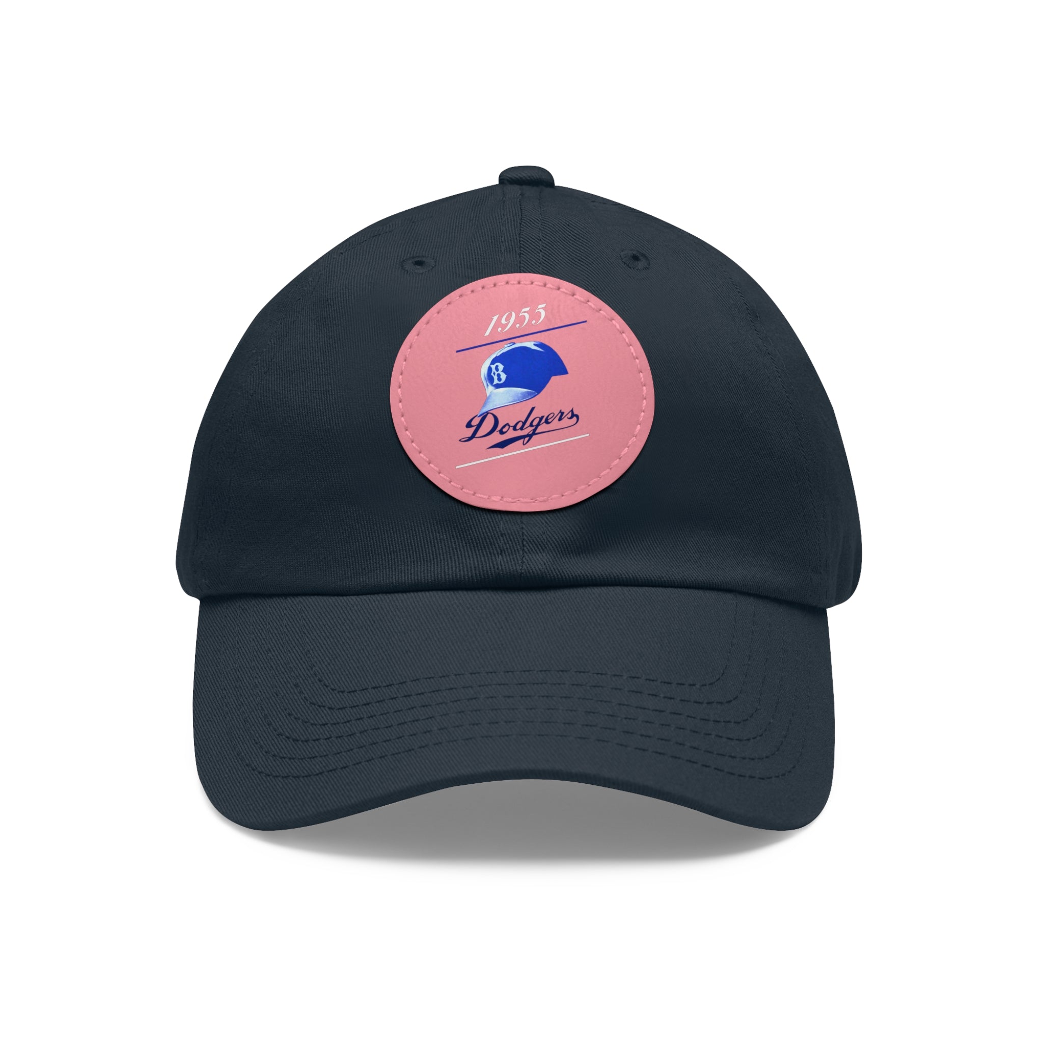 1955 Brooklyn Dodgers Baseball - Dad Hat with Leather Patch (Round)