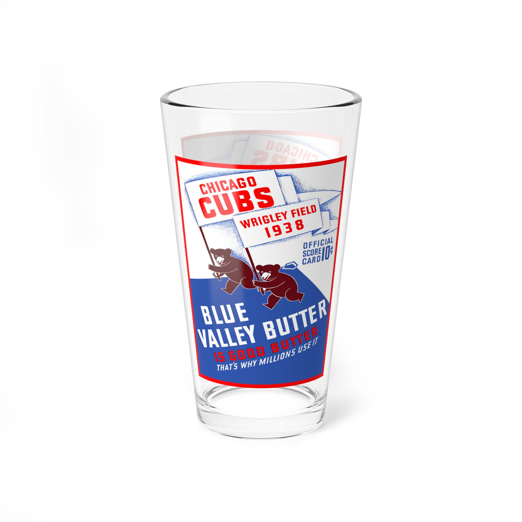 Mixing Glass – Chicago Cubs Wrigley Field 1938 Blue Valley Butter Vintage