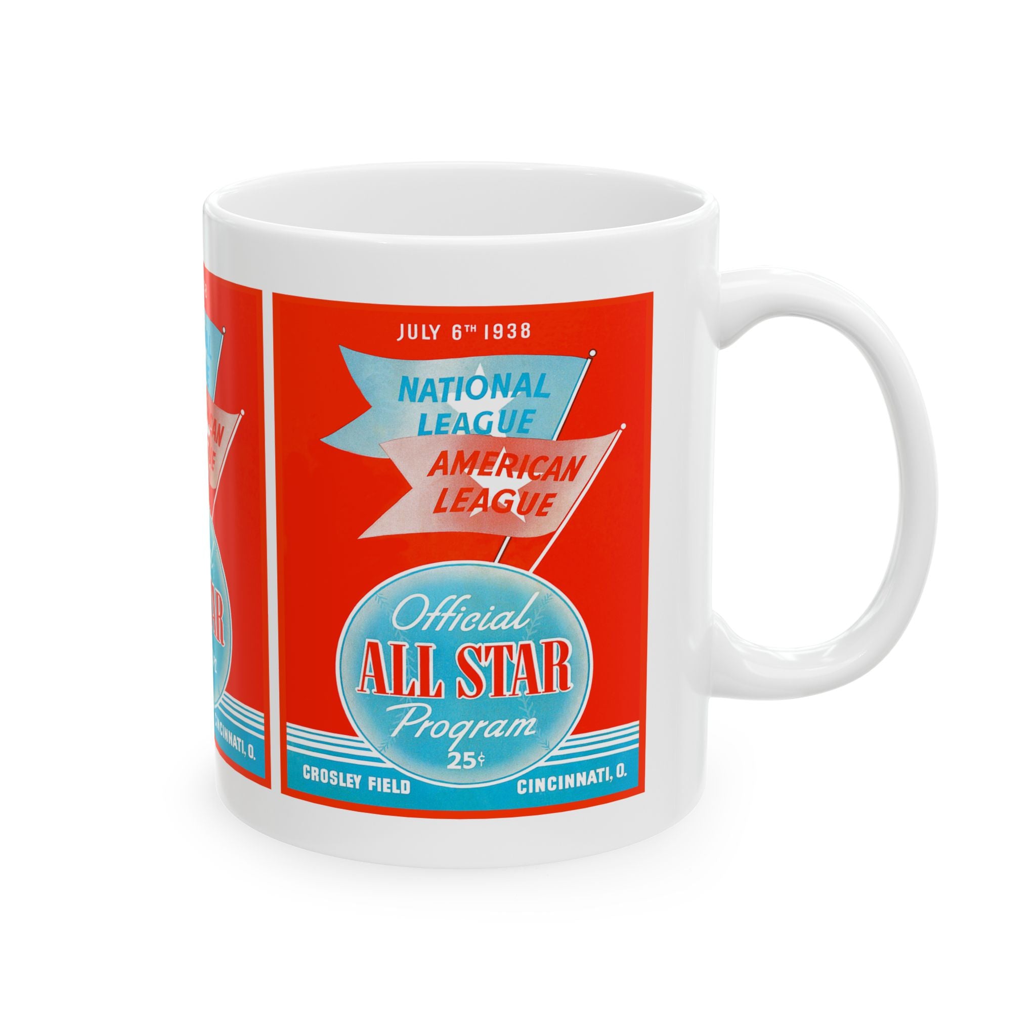Ceramic Mug, Vintage Baseball All-Star Game Crosley Field, 11oz  Cup Gift, Sports Fan Coffee Tea, Baseball Lover Memorabilia, Sports