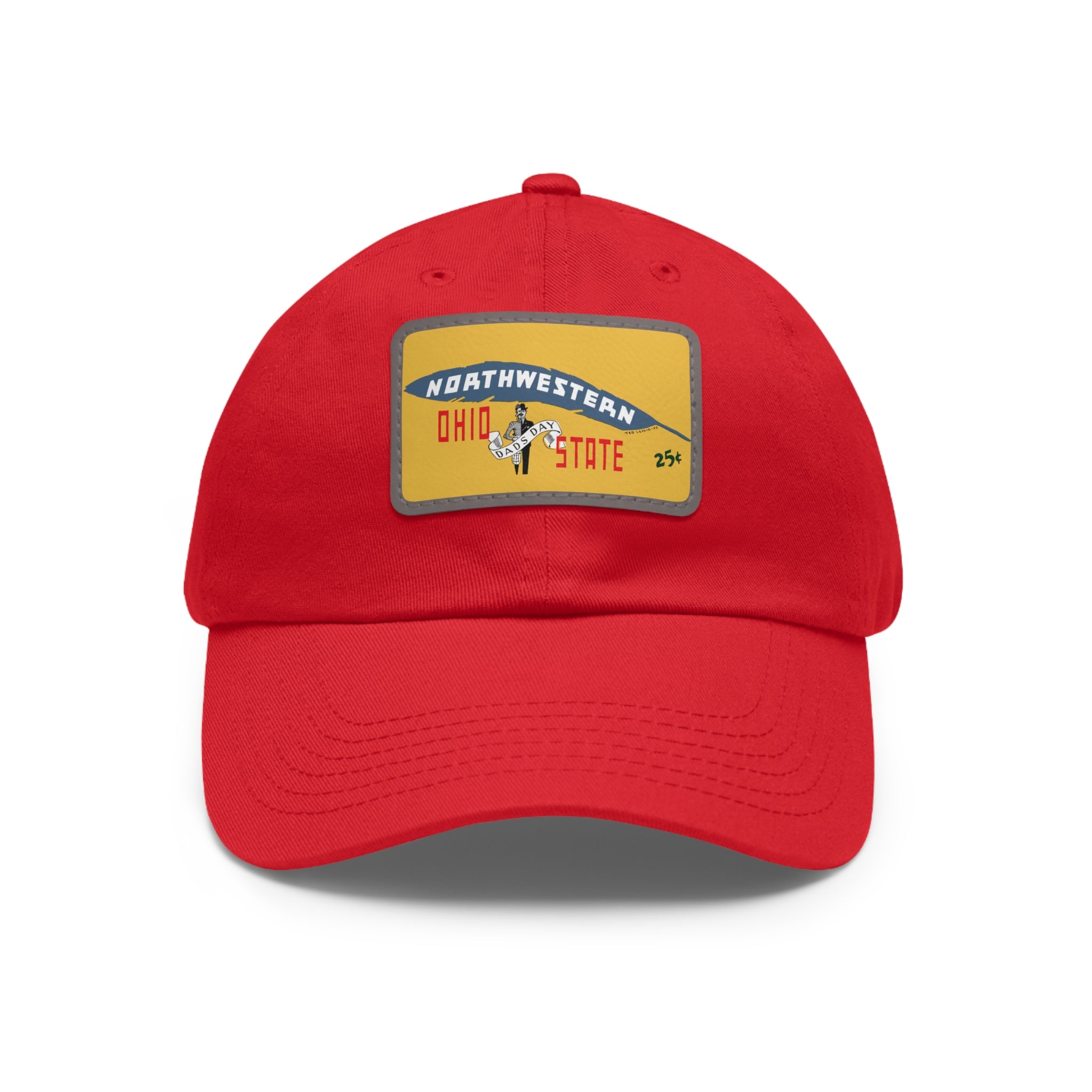 1937 Vintage Northeastern - Ohio State Football - Dad Hat with Leather Patch (Rectangle)