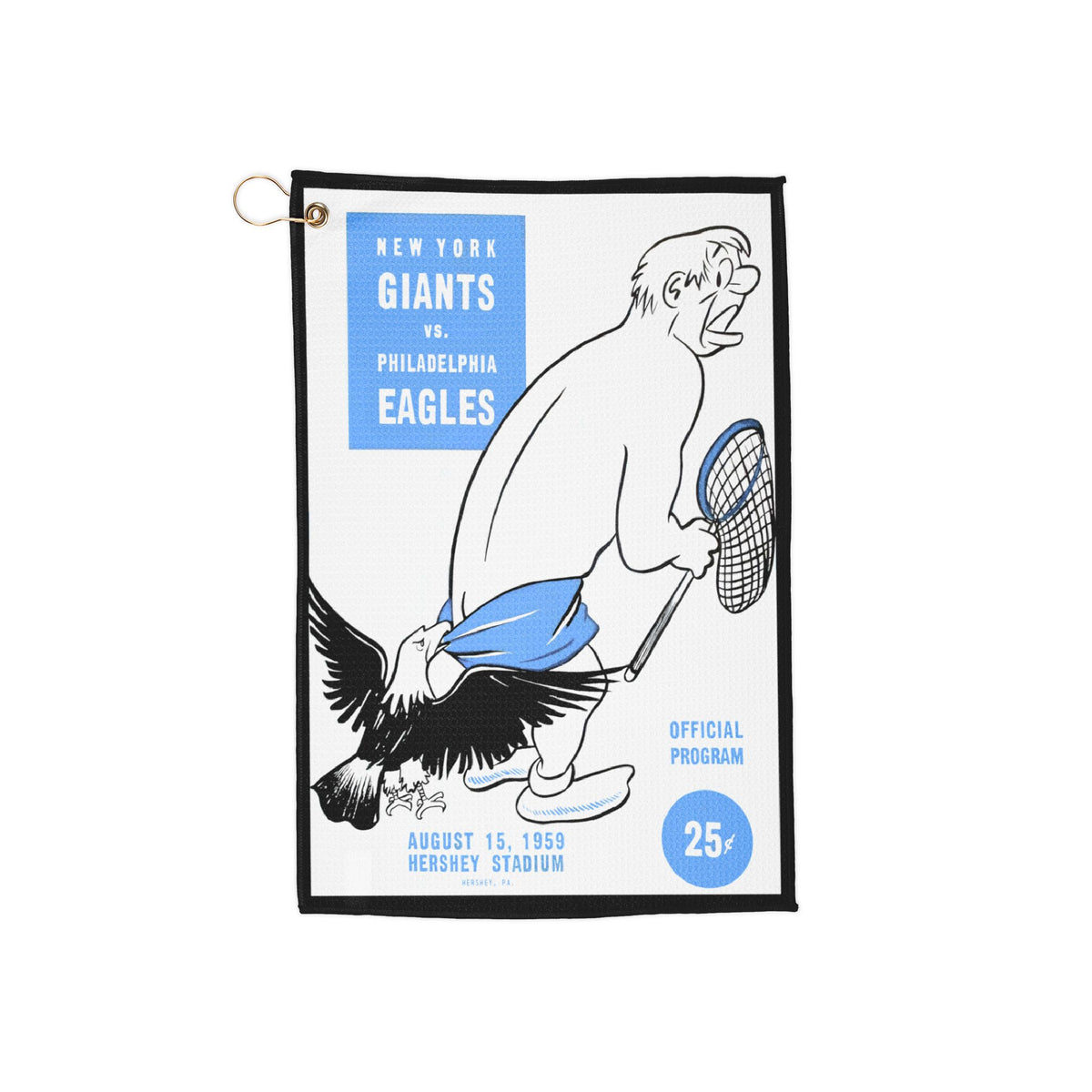 1959 Vintage Football Eagles -Giants Golf Towel — Retro Design