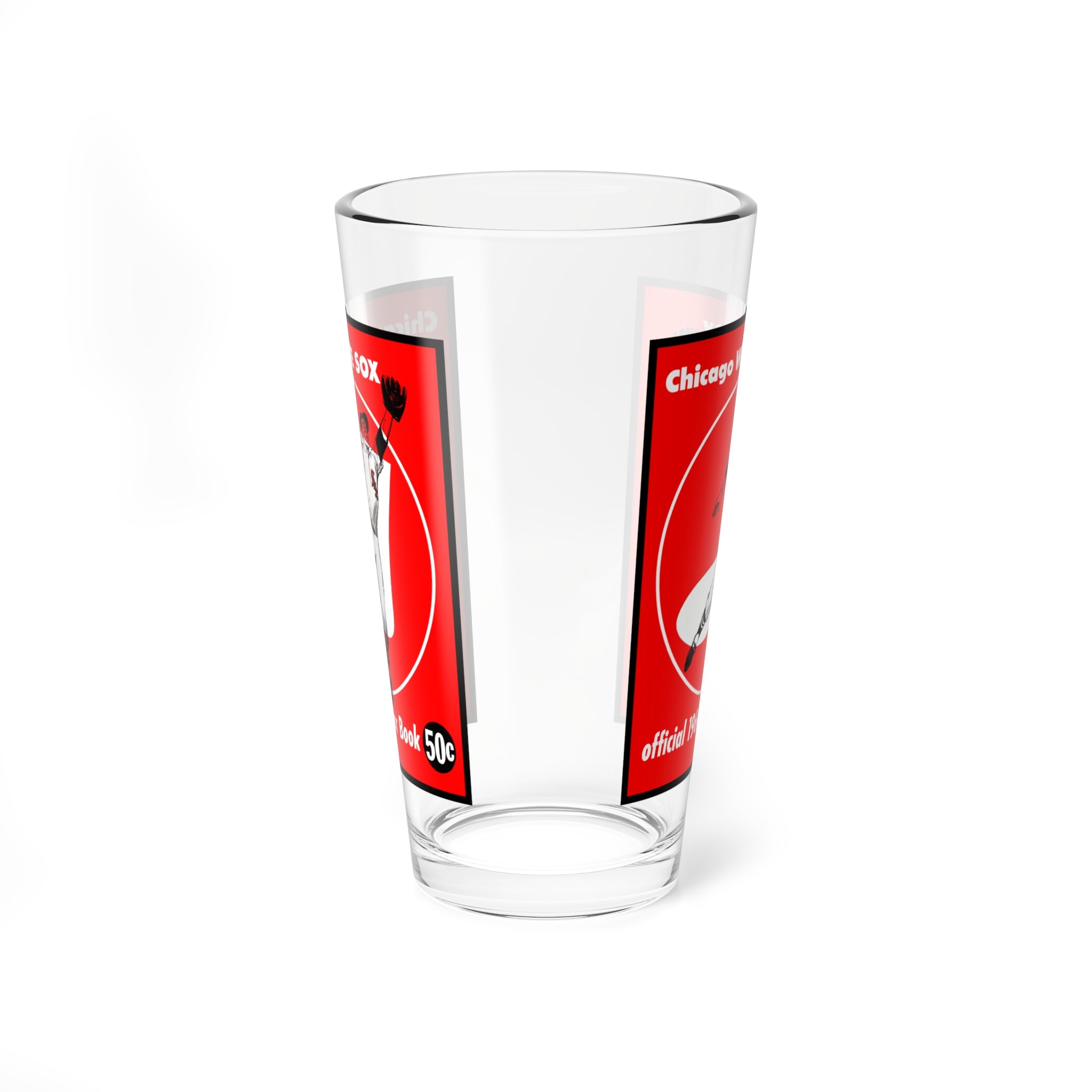Chicago White Sox Retro Baseball Mixing Glass — 16 oz Vintage 1960 Yearbook Design