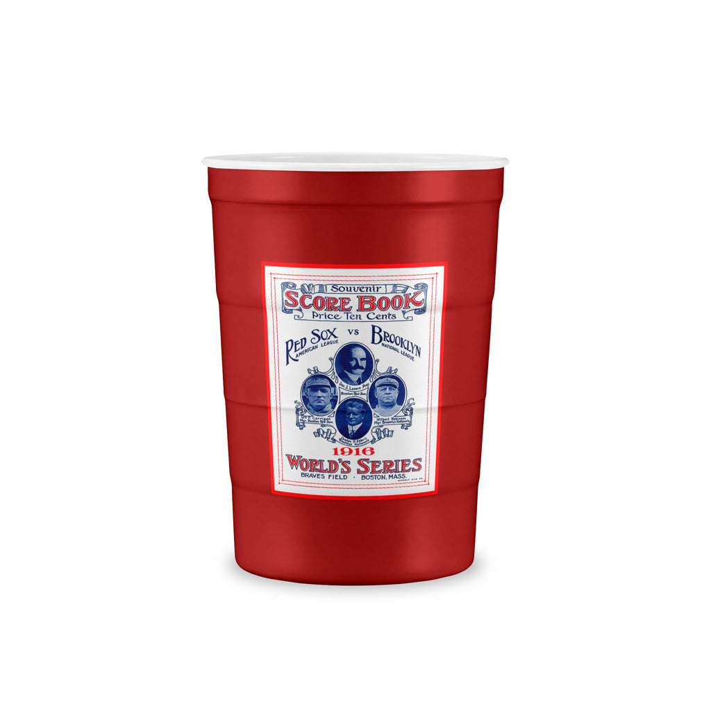 1916 Baseball World Series Brooklyn Dodgers - Boston Red Sox - Reusable Steel Party Cup — Red Insulated Recyclable Tumbler