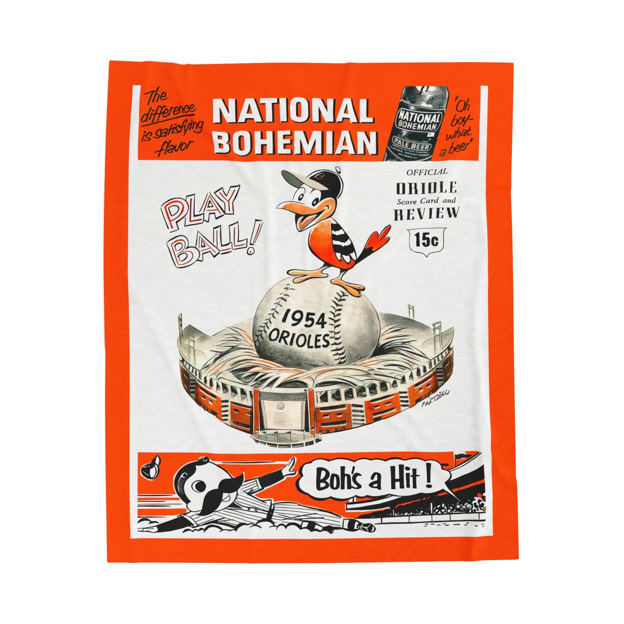 Blanket, 1954 Baltimore Orioles Baseball Plush Throw for Baseball Fans, Sports Enthusiasts, Baseball Lovers, Home Decor, Gifts