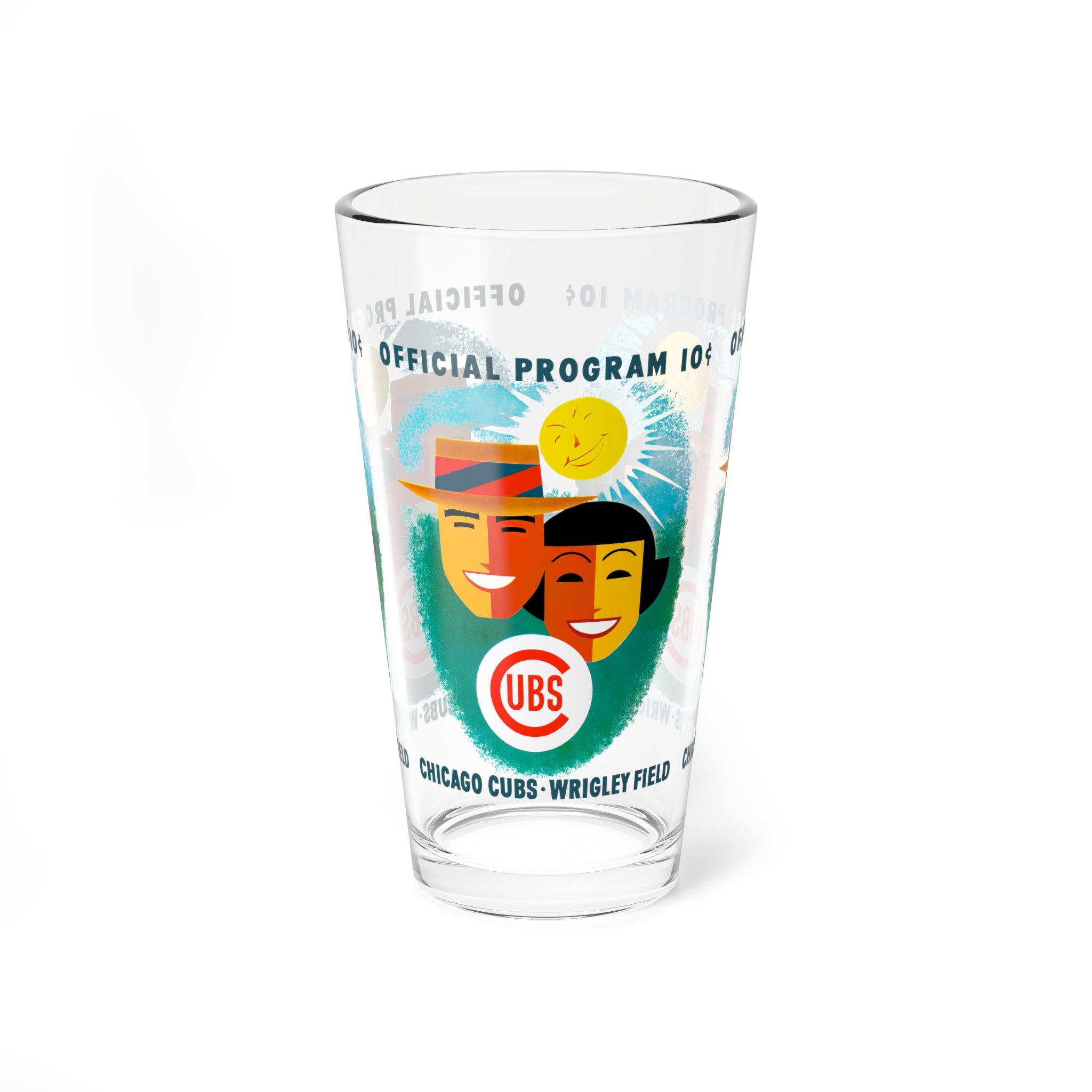1956 Vintage Chicago Cubs Baseball Program Cover -  Pint Glass, 16oz