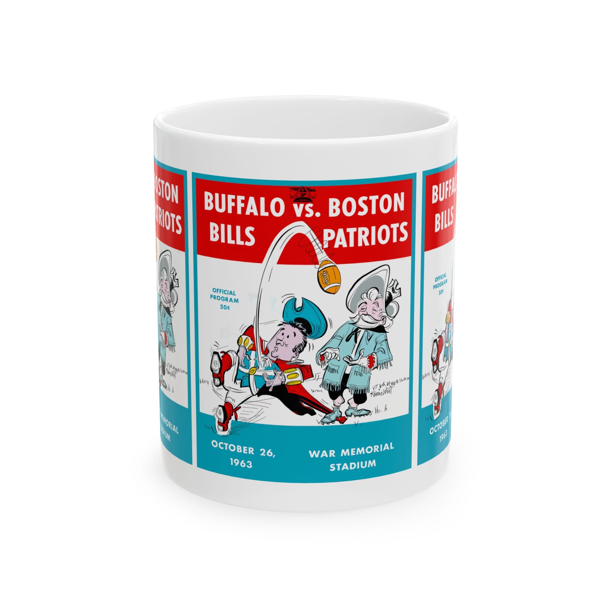 1963 Football Buffalo Boston Ceramic Mug | Vintage Sports Mug, 11oz and 15oz