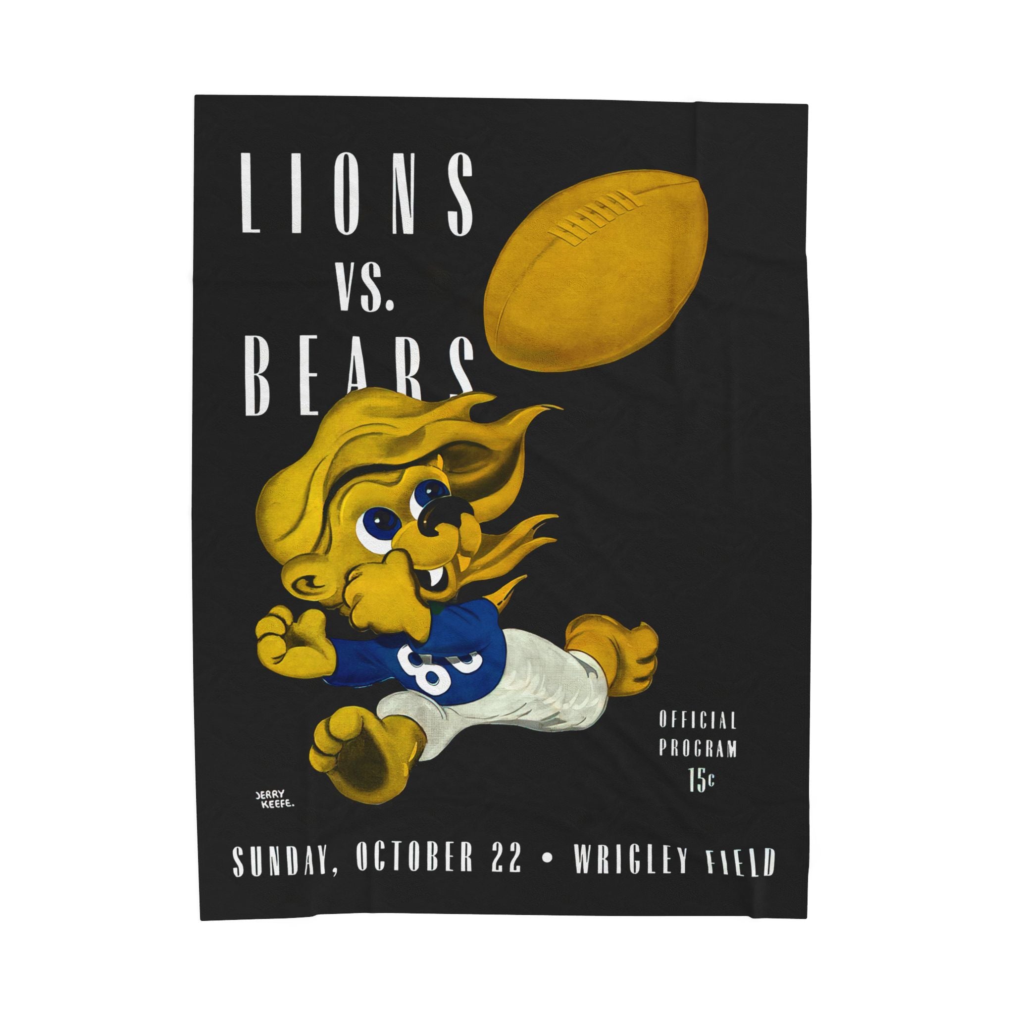 Velveteen Plush Blanket, 1944 Vintage Detroit Lions Football Program, Throw Blanket, Home Decor, Gift for Sports Fans, Game Day Blanket