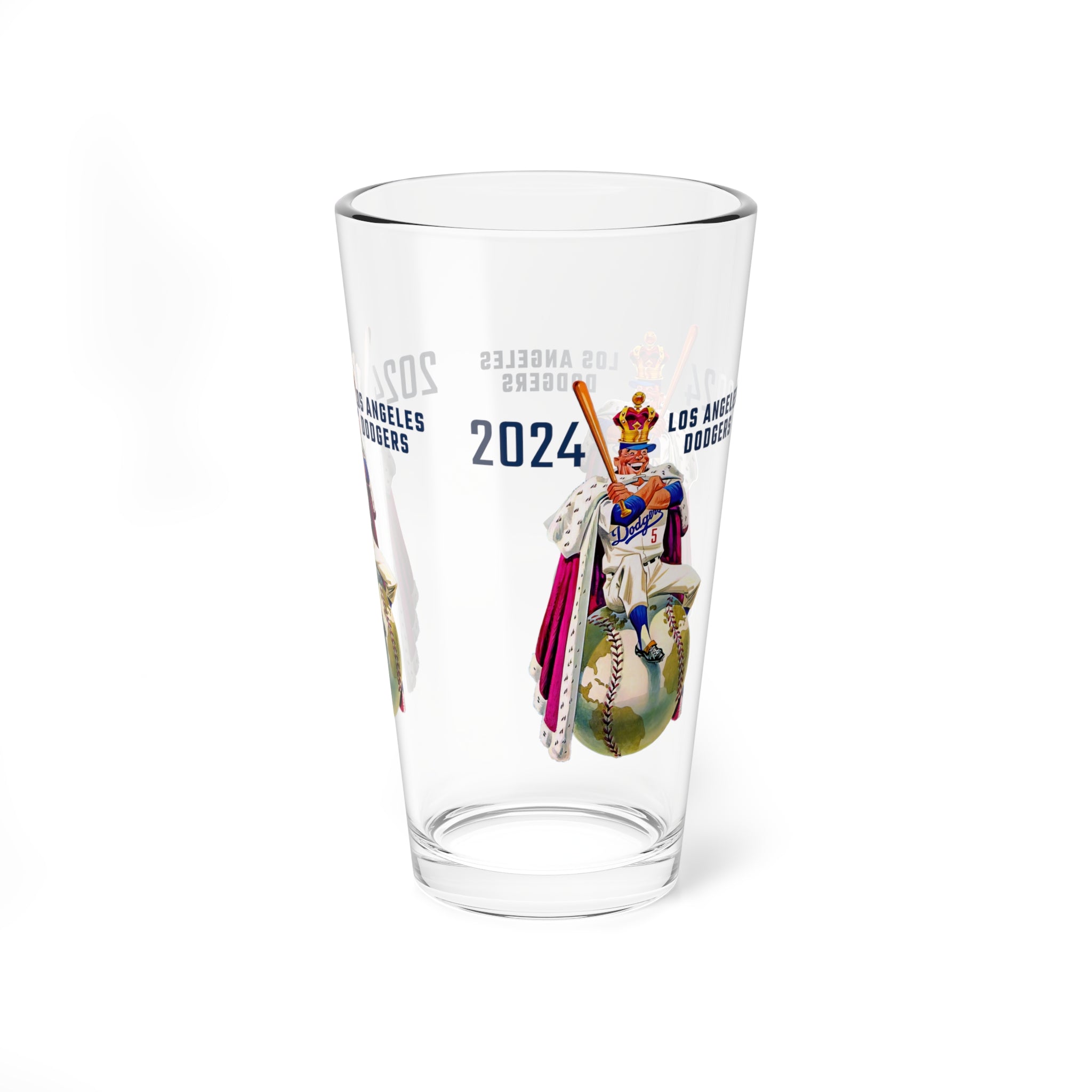 Mixing Glass, 16oz - 2024 Baseball World Series - World Champions, Sports Fan Mug, Beer Glass, Baseball Gift, Barware, Home Bar Decor
