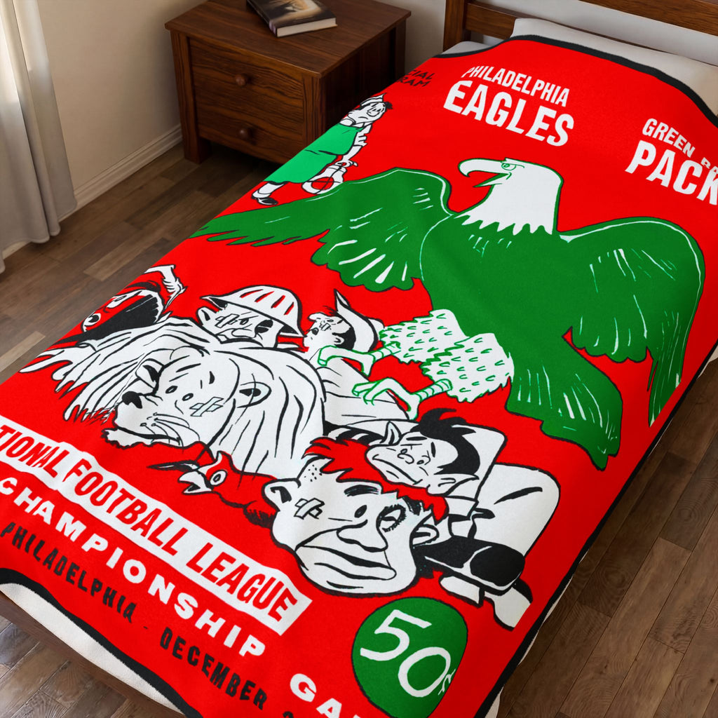 Throw Blanket-1960 Philadelphia Eagles Football Green Bay Fan Gift, Football Sports Decor, Home Decor, Game Day Blanket,Football Gift