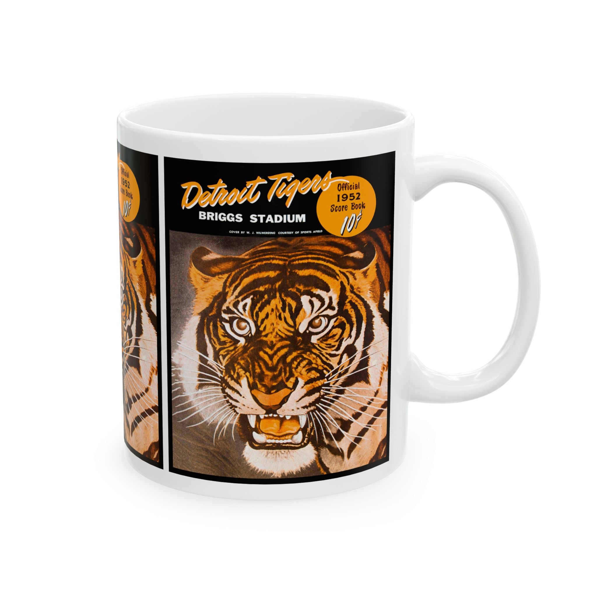 Vintage Detroit Tigers Ceramic Mug, Sports Fan Gift, Baseball Team Memorabilia, 11oz 15oz Cup, 1952 Retro Design