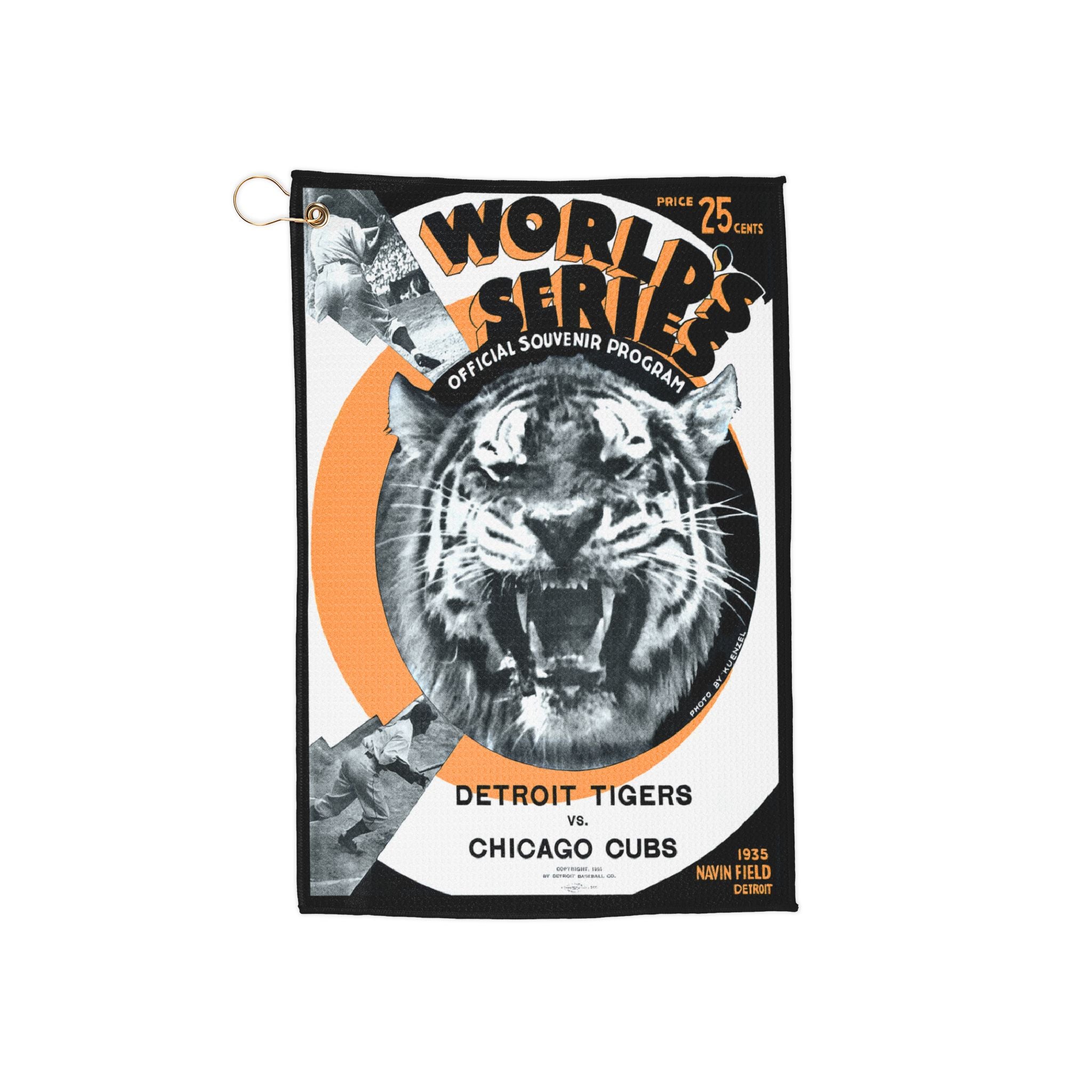 Retro Sports Golf Towels, 1935 Baseball World Series Tigers-Cubs Vintage Design, Golf Accessories, Sports Memorabilia, Golf Gift, Golf