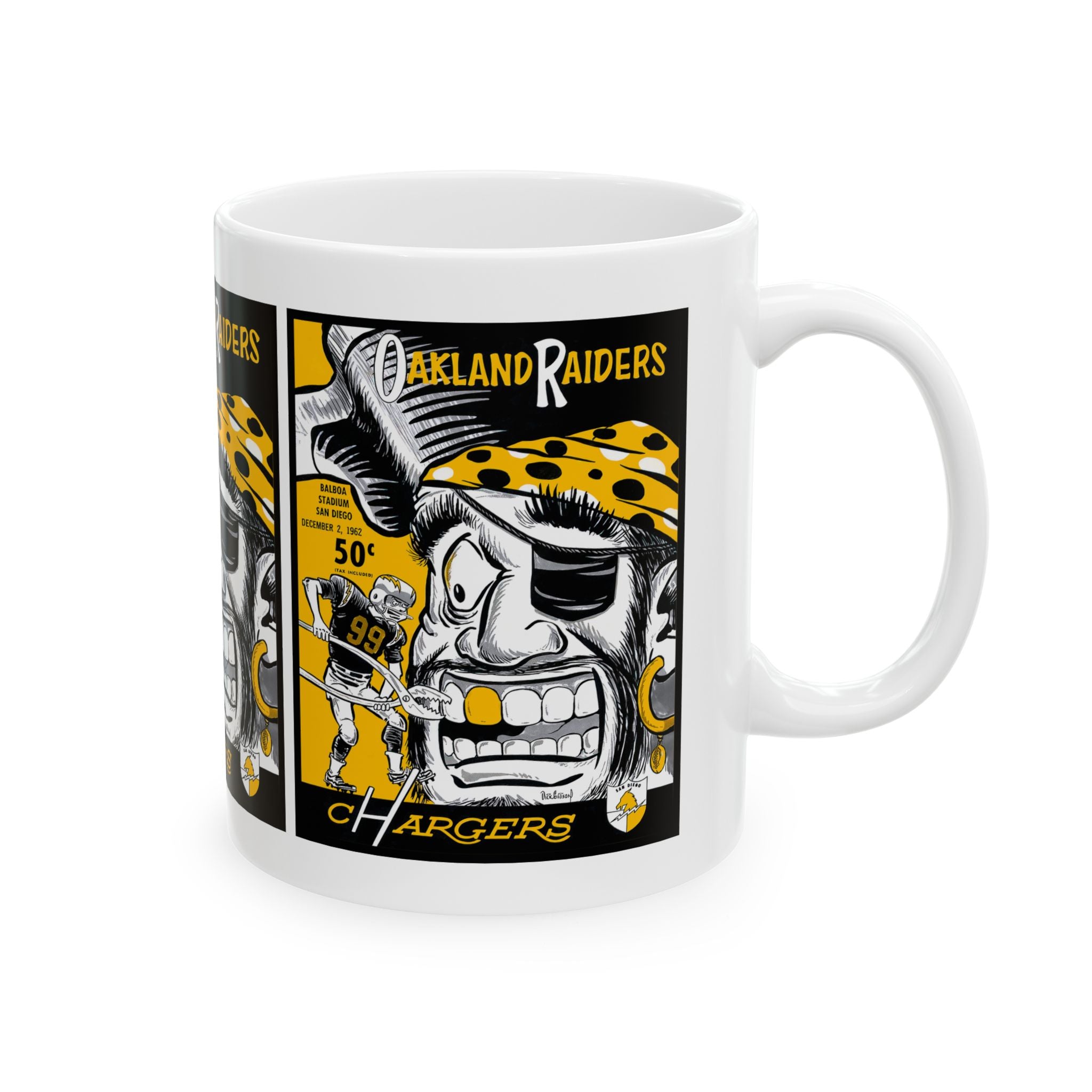 Football Ceramic Mug, Oakland vs San Diego, Sports Fan Gift, Gift for Him, Office Decor, Football Memorabilia