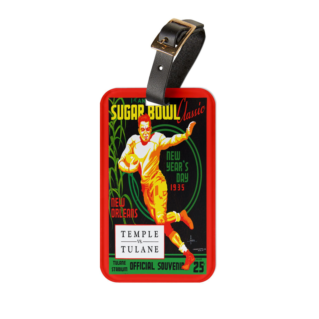 Sugar Bowl Classic 1935 Temple Tulane Football Luggage Tag