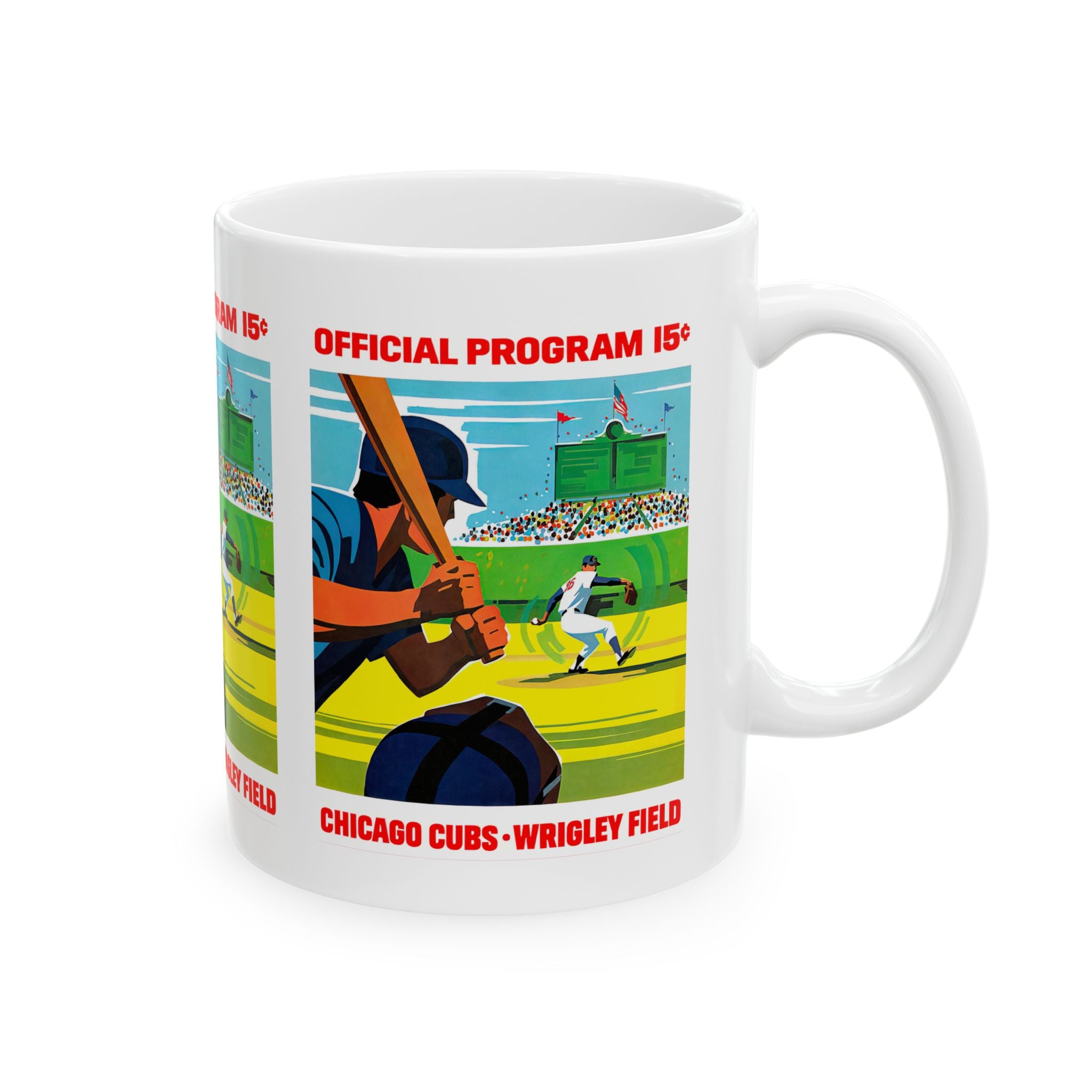 1971 Vintage Chicago Cubs Baseball Program Cover - Ceramic Mug, 11oz