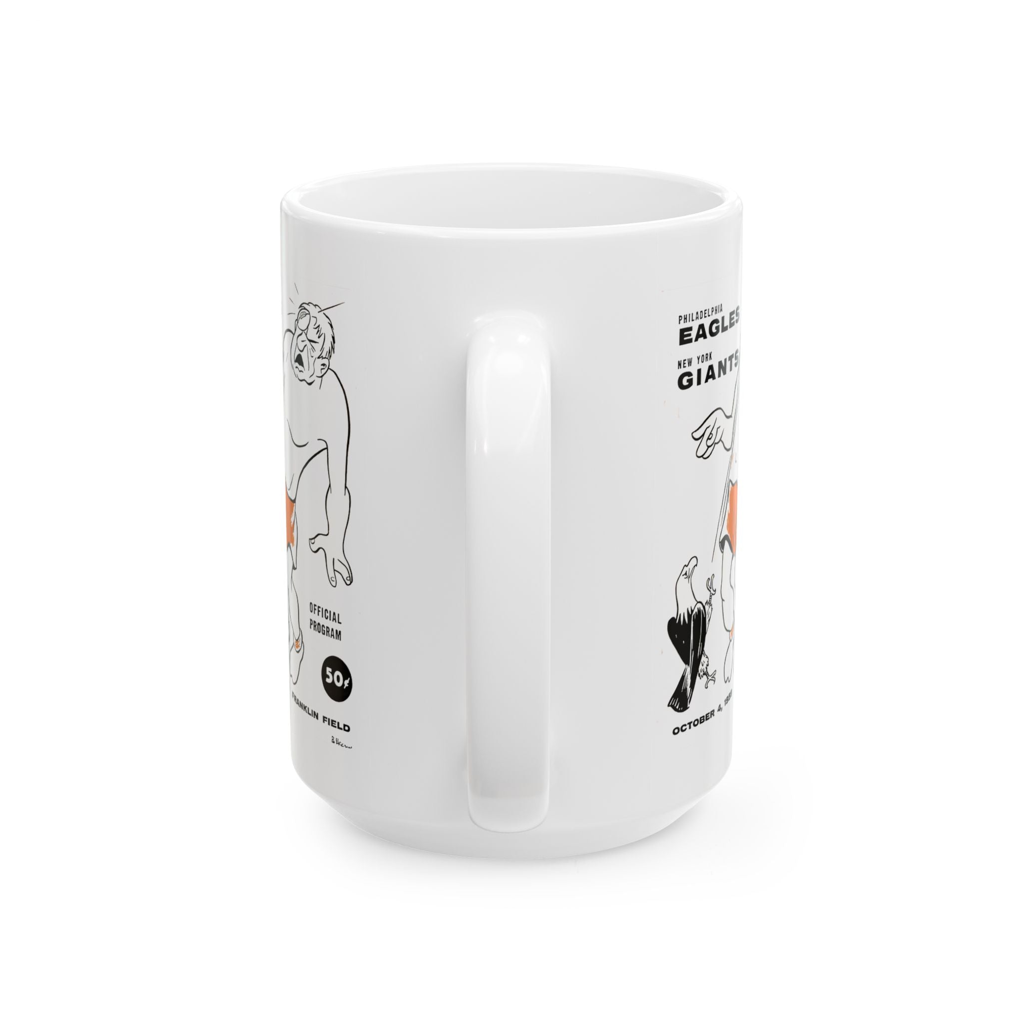 1959 Football Giants Eagles Mug | Vintage Football Ceramic Coffee Cup, 11oz and 15oz