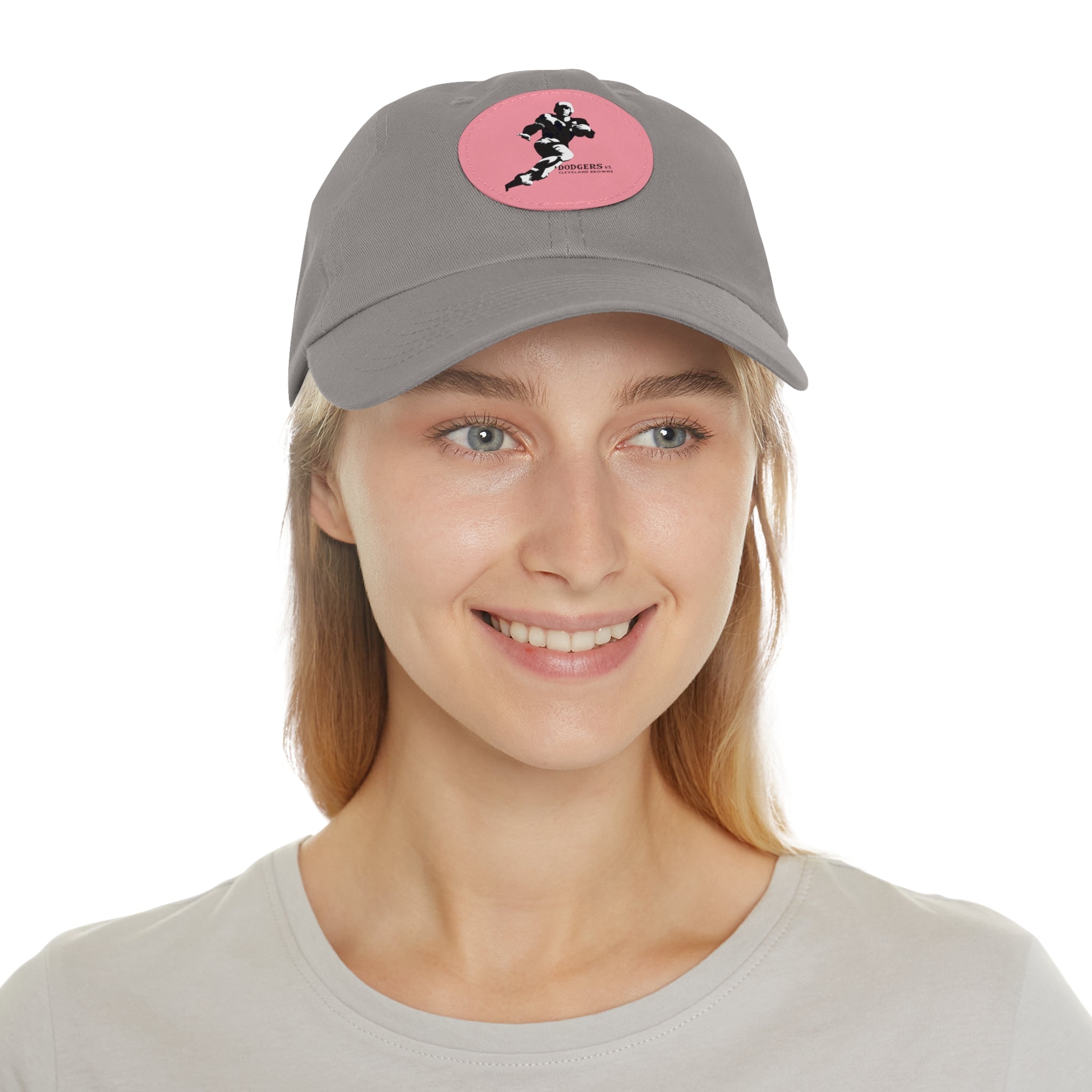 1947 Vintage Brooklyn Dodgers - Cleveland Browns Football - Dad Hat with Leather Patch (Round)