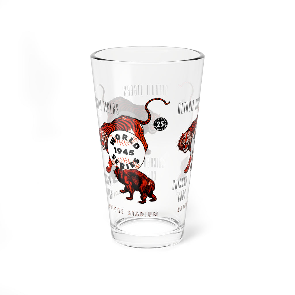 1945 Vintage Detroit Tigers - Chicago Cubs World Series Program Cover  -  Pint Glass, 16oz