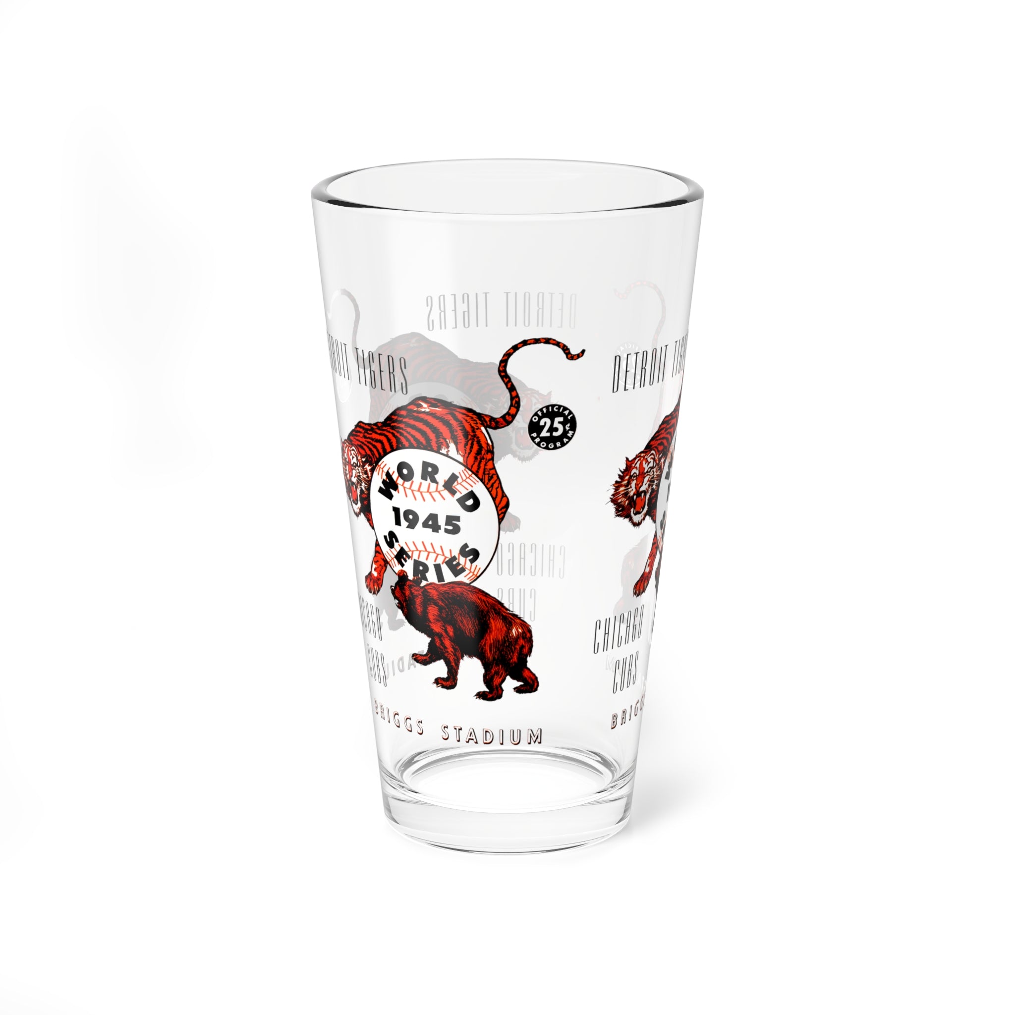 1945 Vintage Detroit Tigers - Chicago Cubs World Series Program Cover  -  Pint Glass, 16oz