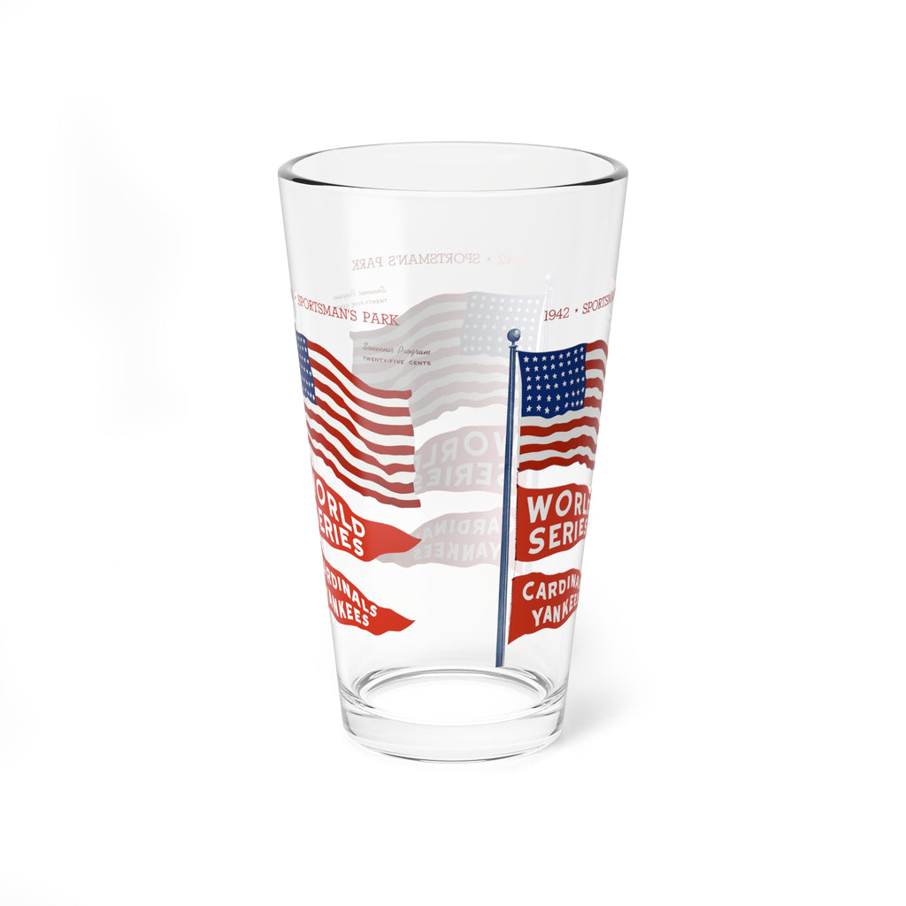 1943 Vintage Baseball World Series - Cardinals - Yankees Program Cover -  Pint Glass, 16oz
