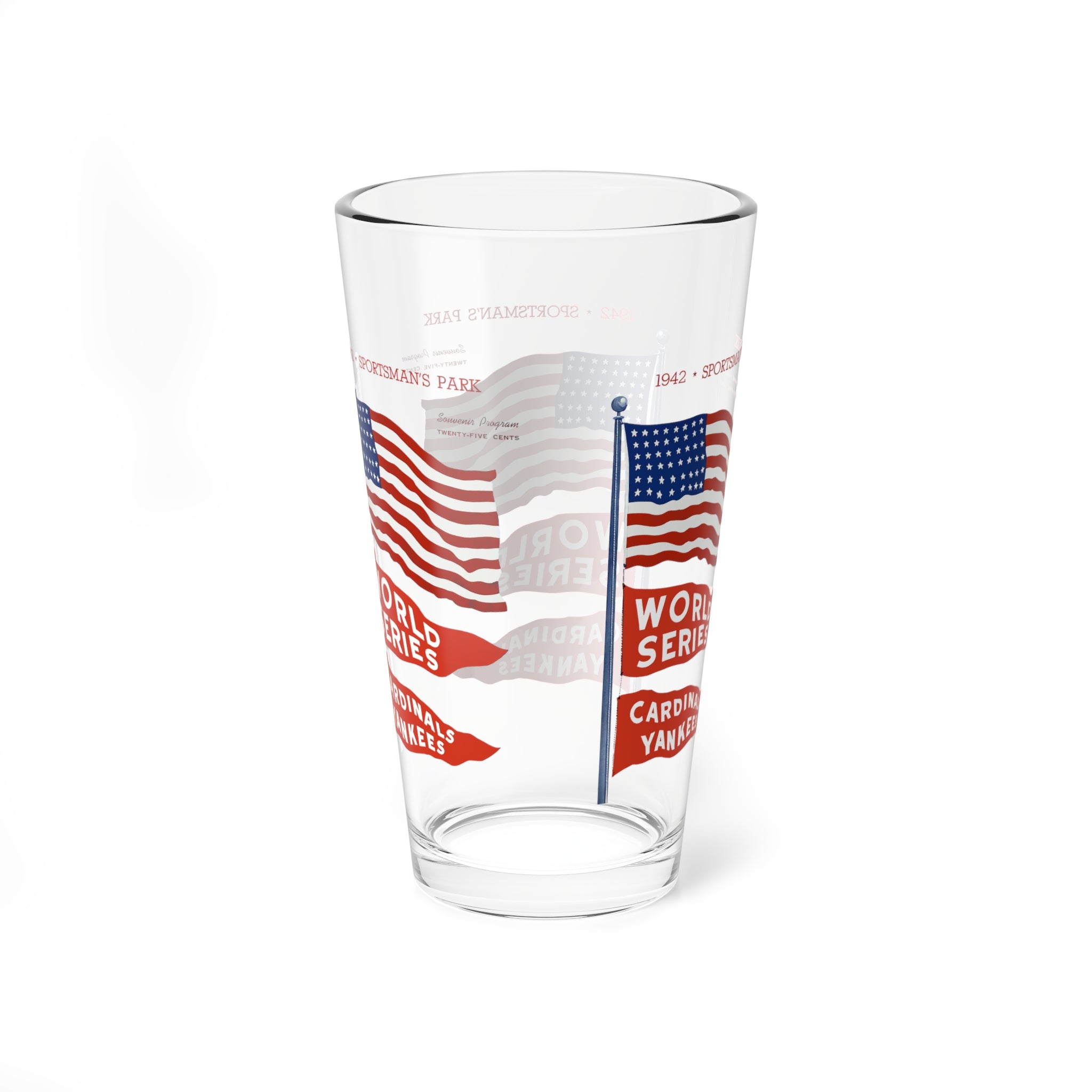 1943 Vintage Baseball World Series - Cardinals - Yankees Program Cover -  Pint Glass, 16oz