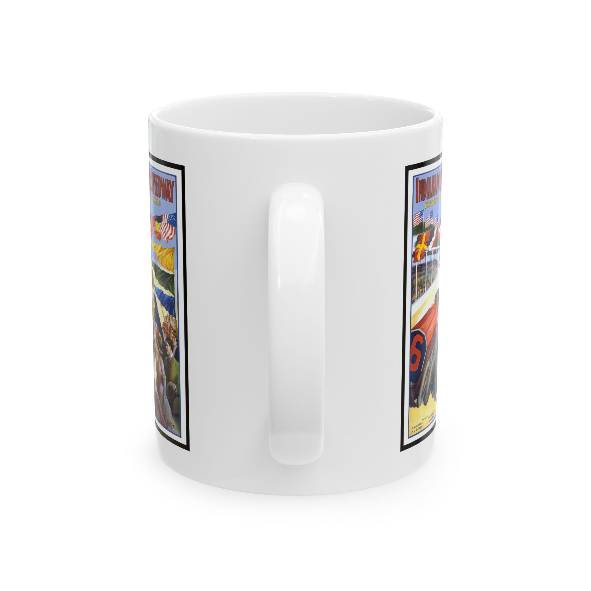 Vintage Indy 500 Ceramic Mug, Retro Racing Cup, Gift for Car Enthusiasts, Coffee Lover, Father's Day Present, Speedway Racing Fan, Vintage