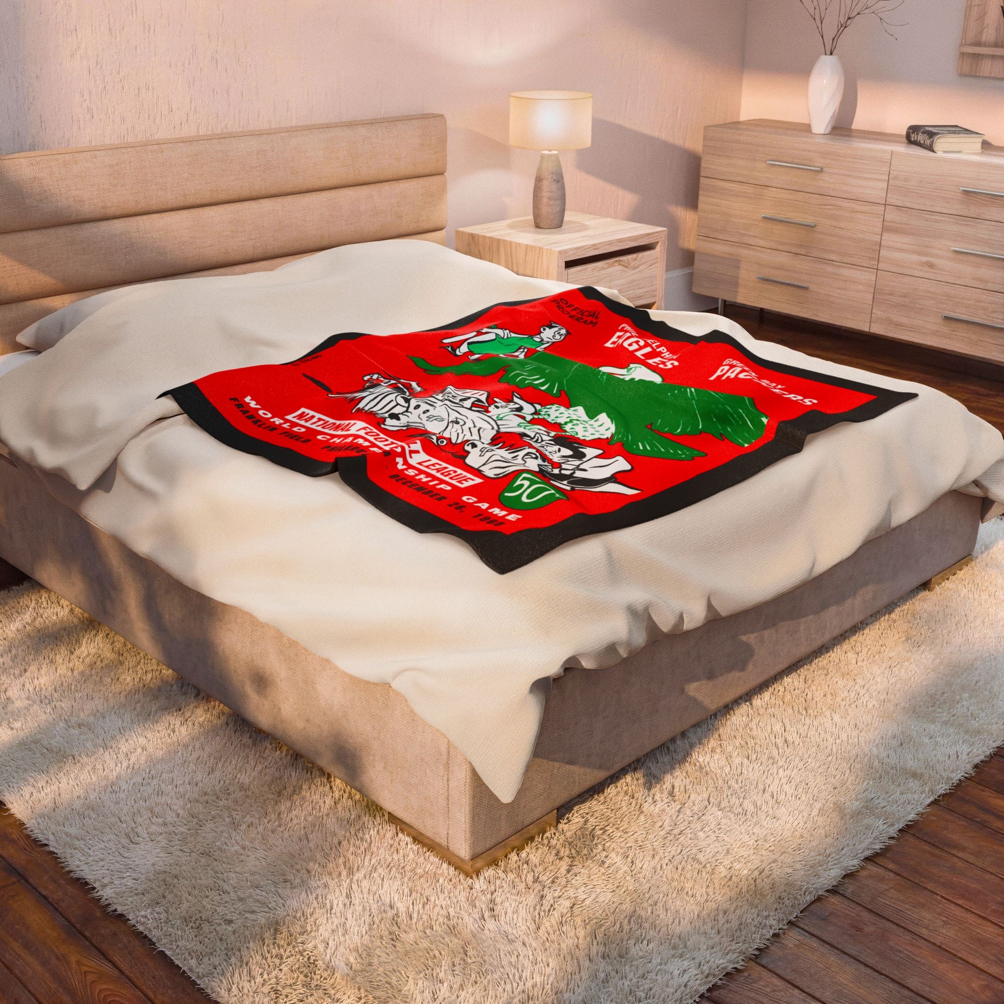 Throw Blanket-1960 Philadelphia Eagles Football Green Bay Fan Gift, Football Sports Decor, Home Decor, Game Day Blanket,Football Gift