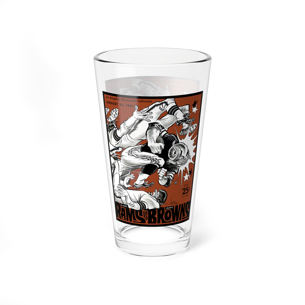 Mixing Glass — 1861 Los Angeles Rams - Cleveland Browns Vintage Football Program Cover (16oz)