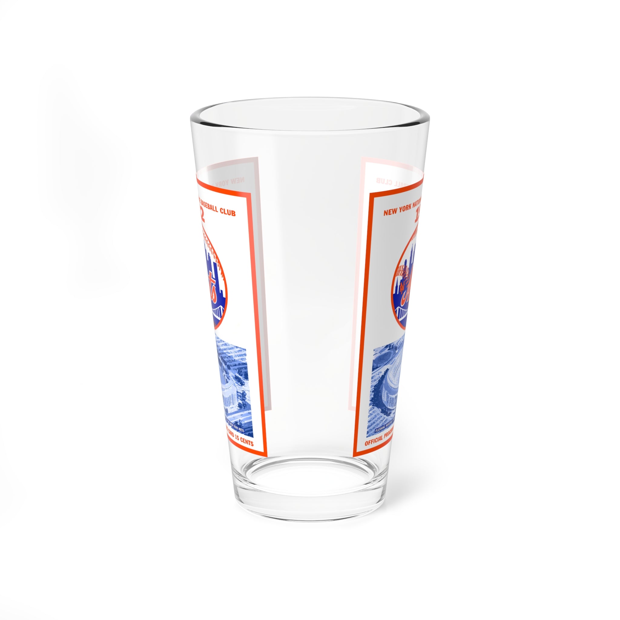 Mixing Glass, 16oz - Vintage 1962 Baseball New York Mets Shea Stadium Souvenir, Gift for Sports Fans, Barware Decor, Baseball Memorabilia,