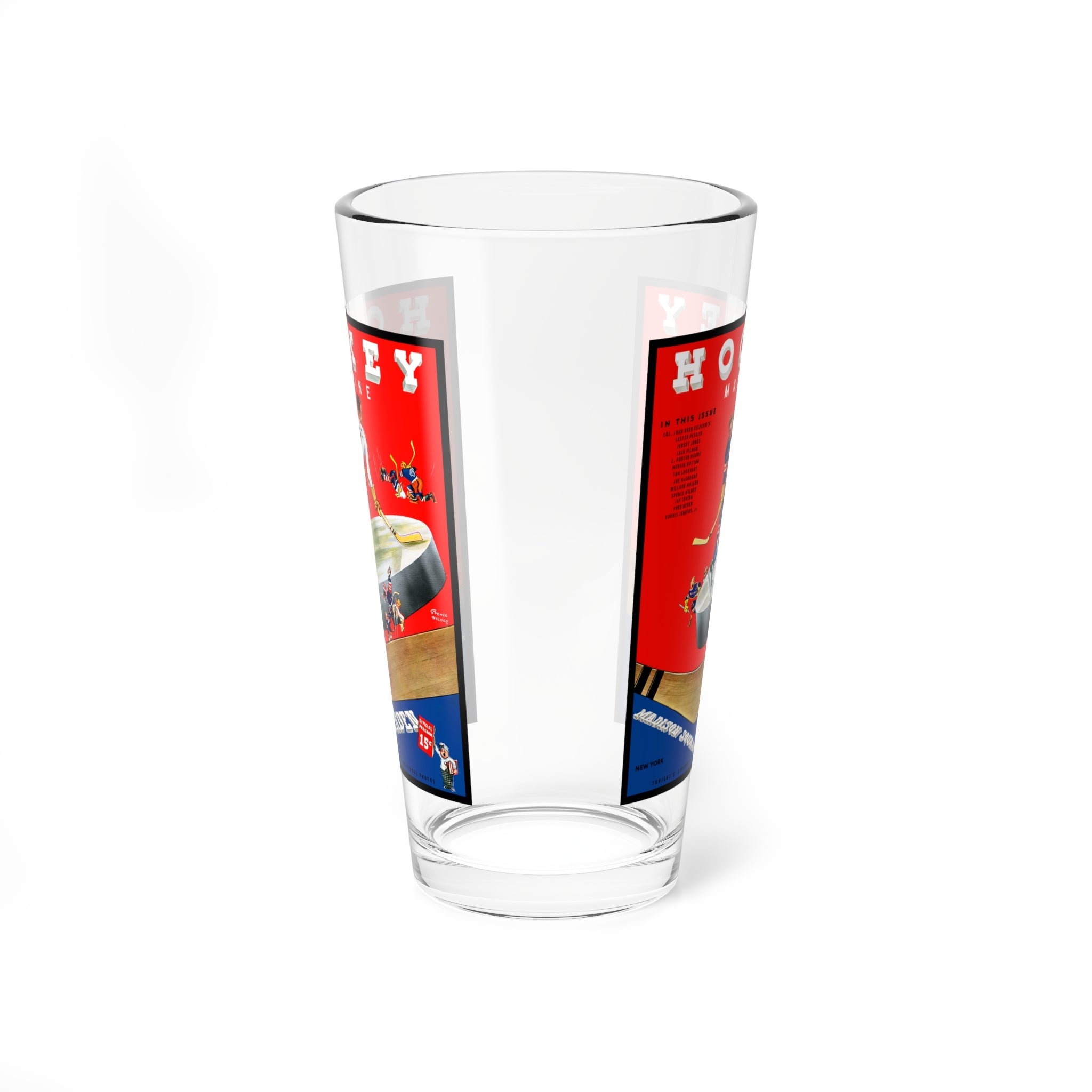 Mixing Glass, 16oz - Vintage 1938-1939 Hockey New York Americans Barware, Cocktail Glass, Sports Memorabilia Gift, Drinkware Decor,