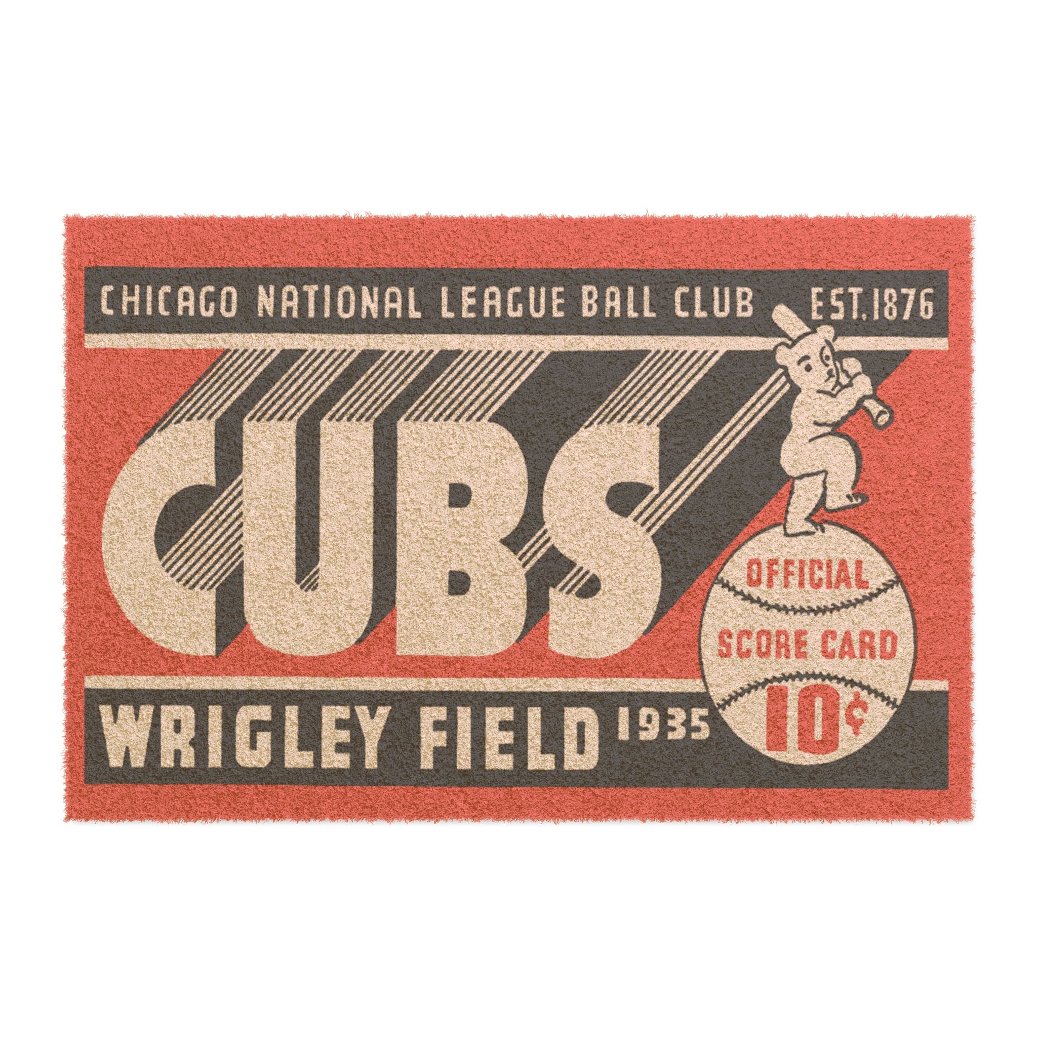 Baseball Doormat - 1935 Chicago Cubs, Sports Fan Gift, Unique Rug, Man Cave Decor, Game Room Mat