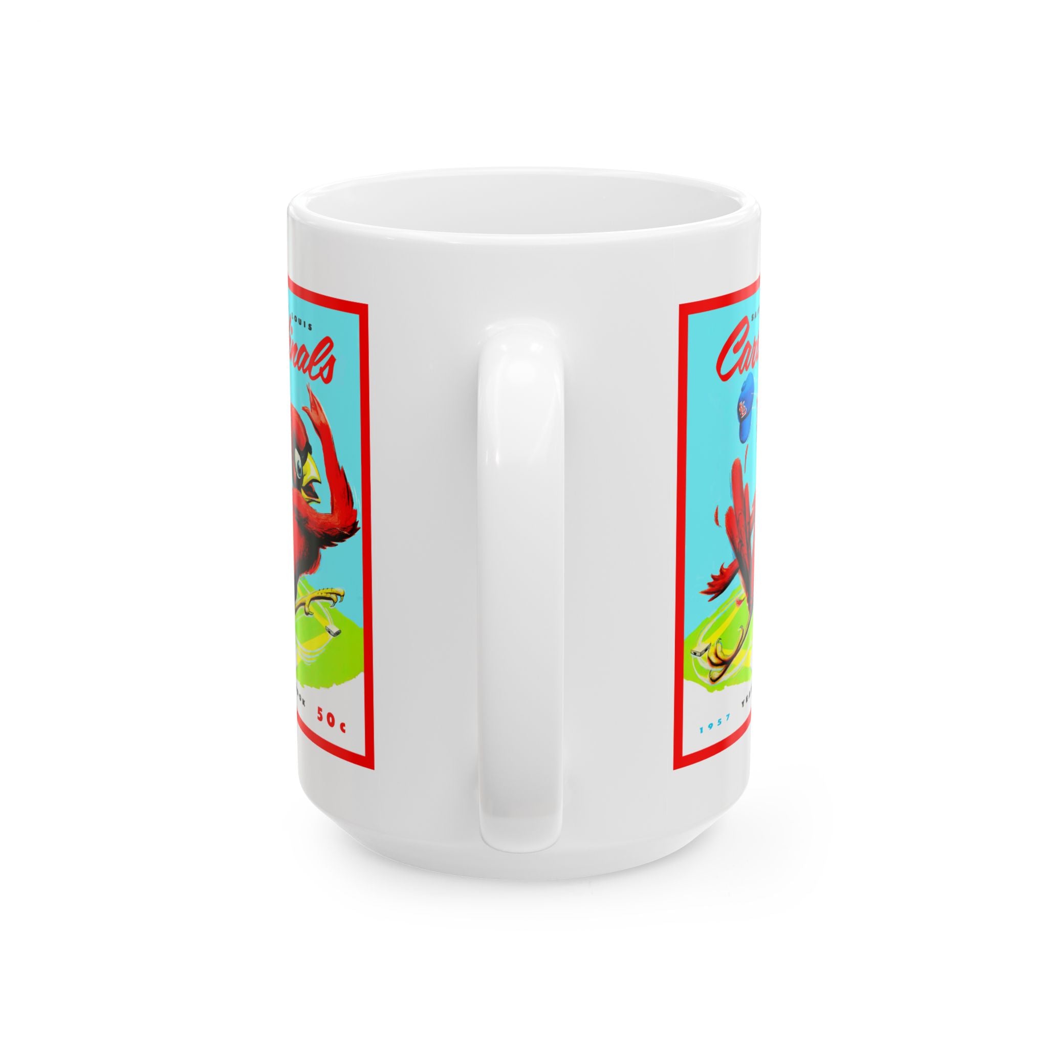 1957 Vintage St Louis Cardinals Baseball Yearbook Cover - Ceramic Mug, 11oz, 15oz