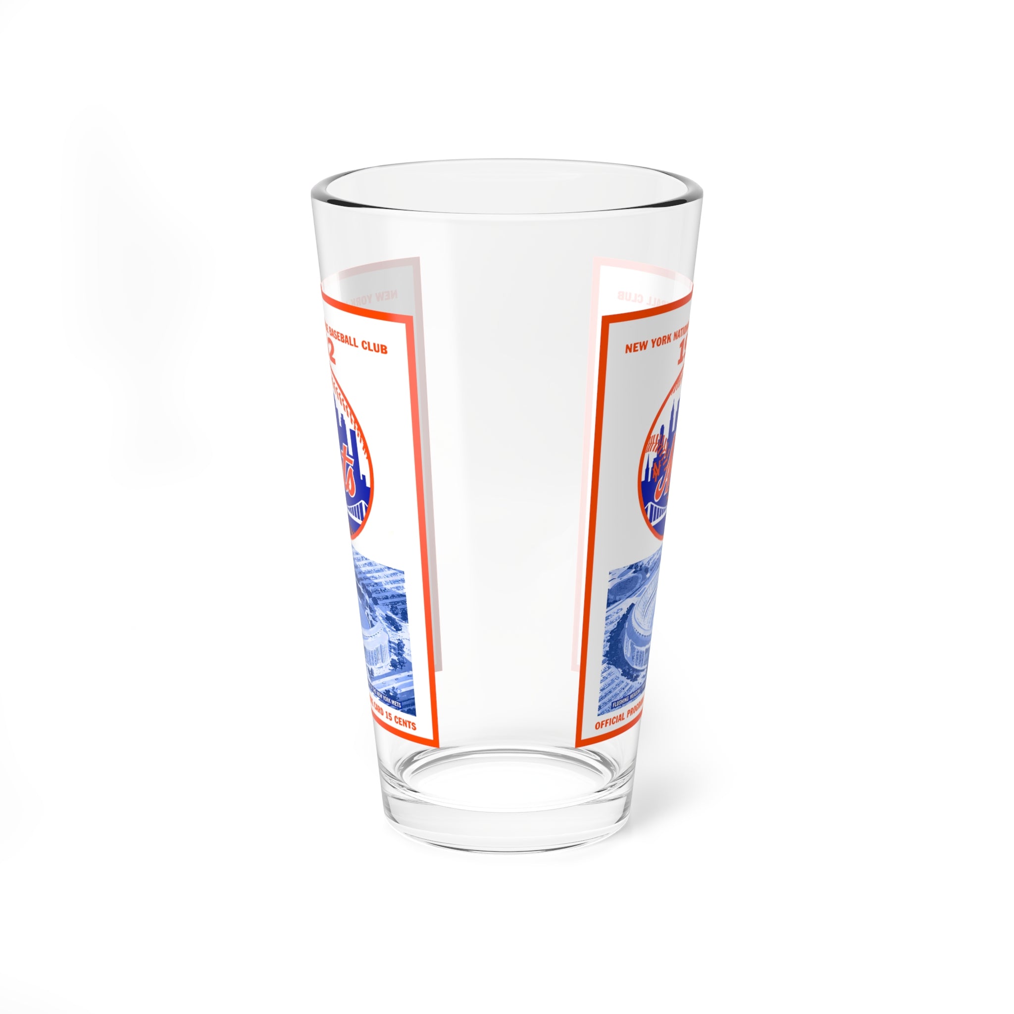 Mixing Glass, 16oz - Vintage 1962 Baseball New York Mets Shea Stadium Souvenir, Gift for Sports Fans, Barware Decor, Baseball Memorabilia,