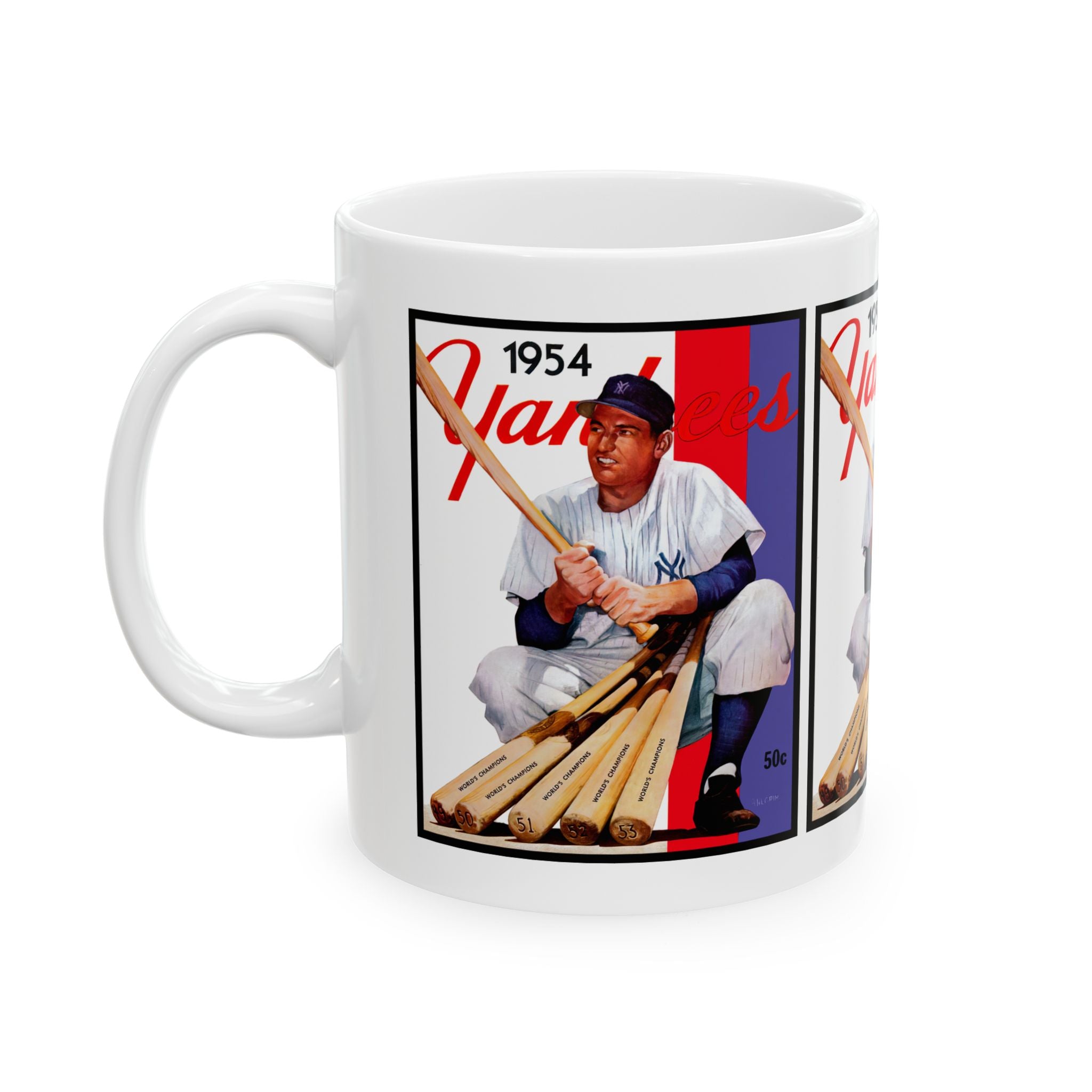 Vintage Baseball Ceramic Mug, 11oz, 15oz - 1954 New York Yankees, Gift for Sports Fans, Baseball Collectible, Baseball Fan Gift, Coffee Mug