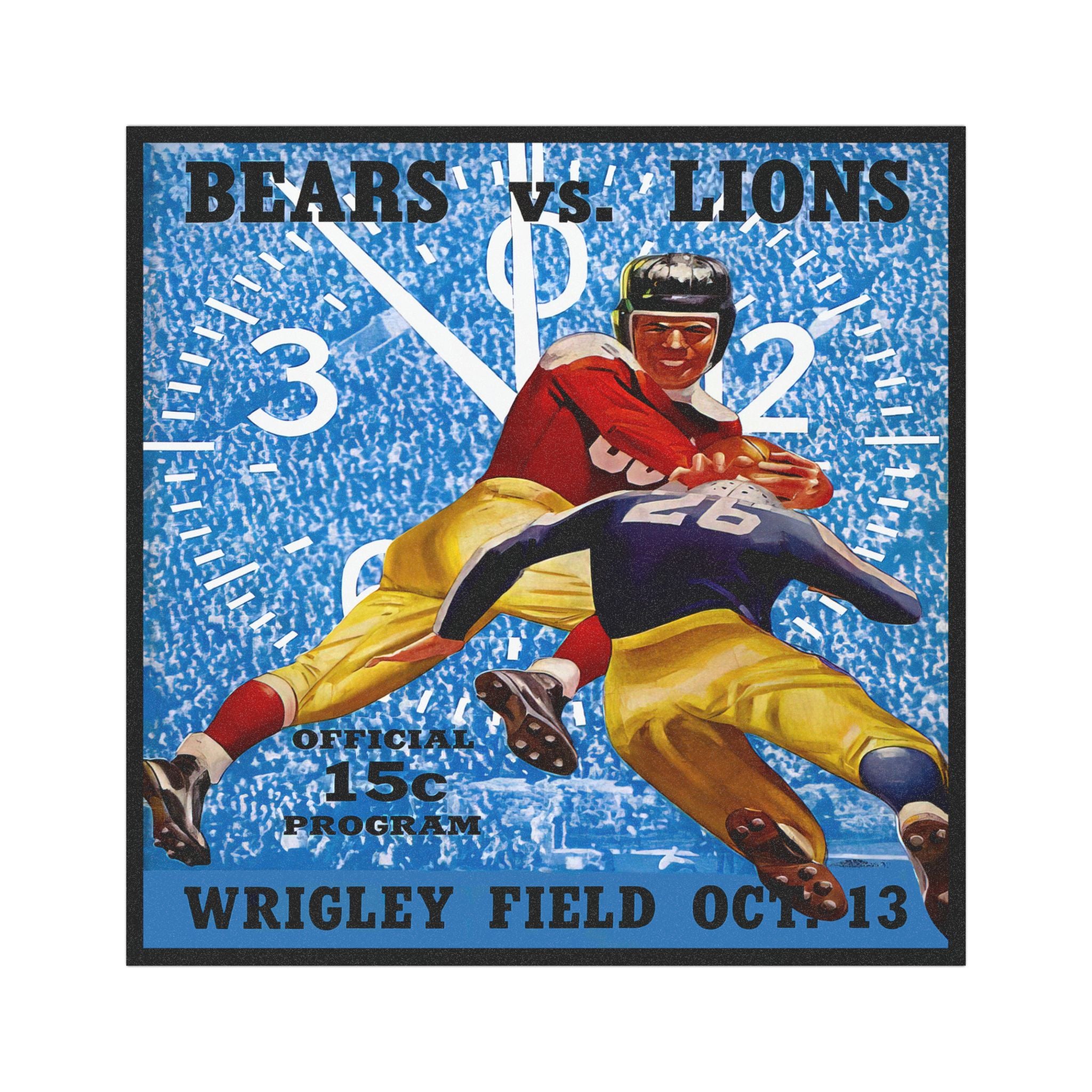 Vintage Football Bears - Lions Car Magnet, Bears vs Lions Sports Fan Gift, Retro 1940s Design, Football Team Rivalry, Tailgating