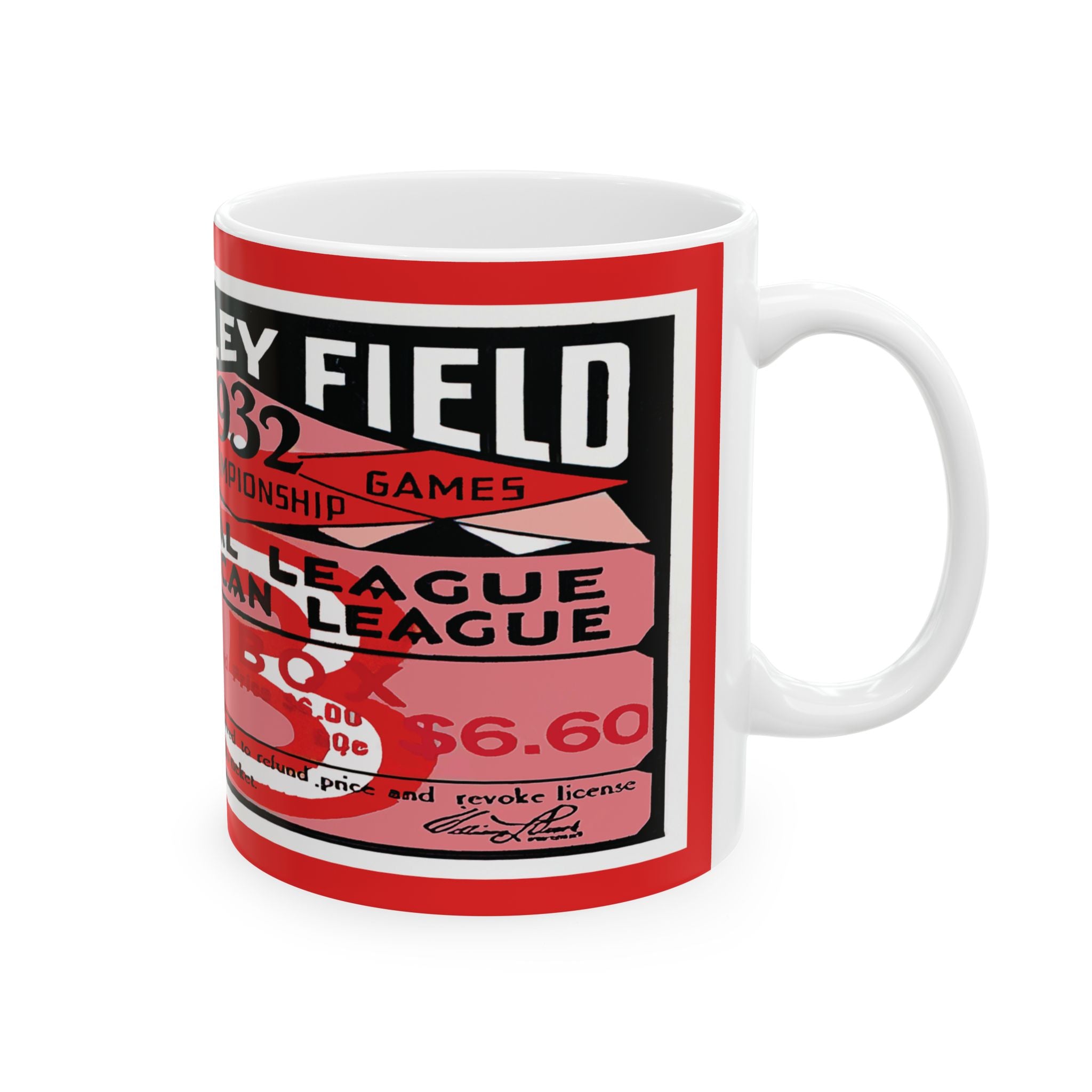 Vintage Chicago Cubs New York Yankees Baseball World Series Ticket Ceramic Mug, 1932 Sports Fan Gift, 11oz, 15oz, Baseball Memorabilia