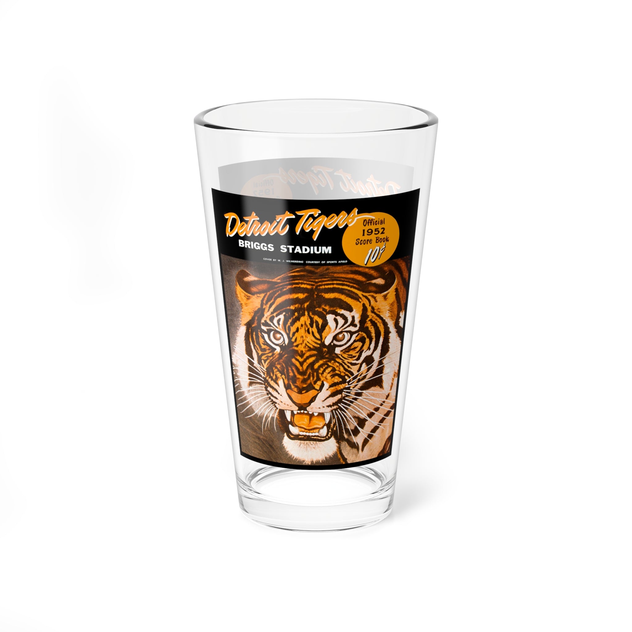 Mixing Glass, 16oz - Vintage 1952 Detroit Tigers Baseball Memorabilia, Beer Glassware, Barware Gift, Sports Fan Collectible, Baseball