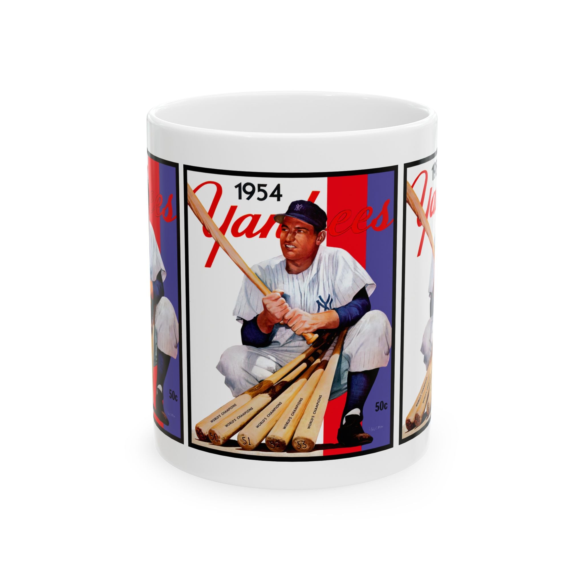 Vintage Baseball Ceramic Mug, 11oz, 15oz - 1954 New York Yankees, Gift for Sports Fans, Baseball Collectible, Baseball Fan Gift, Coffee Mug