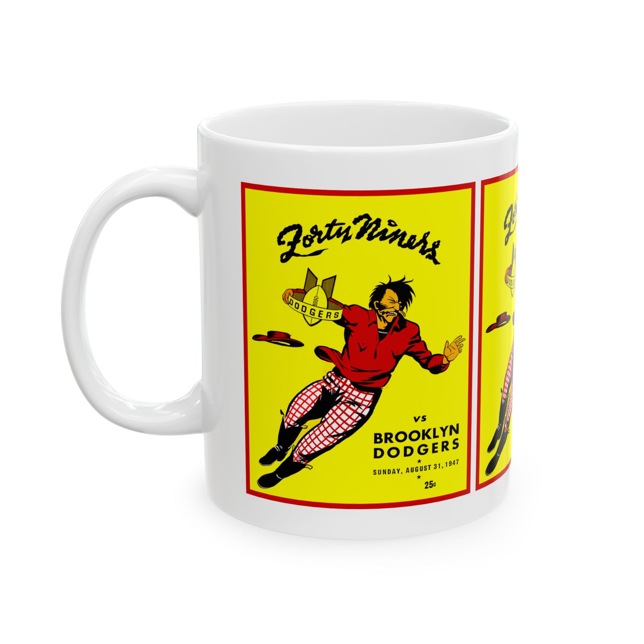 Football Ceramic Mug, Vintage 1947 San Francisco 49ers-Brooklyn Dodgers, Sports Fan Gift, Coffee Cup, Tea Mug, Sports Memorabilia, Gift for