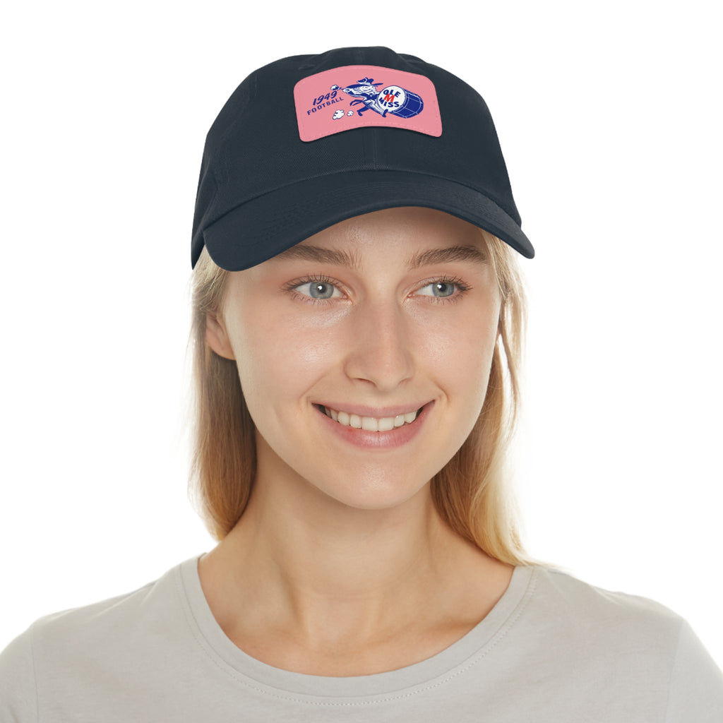1949 Ole Miss Football - Dad Hat with Leather Patch (Rectangle)