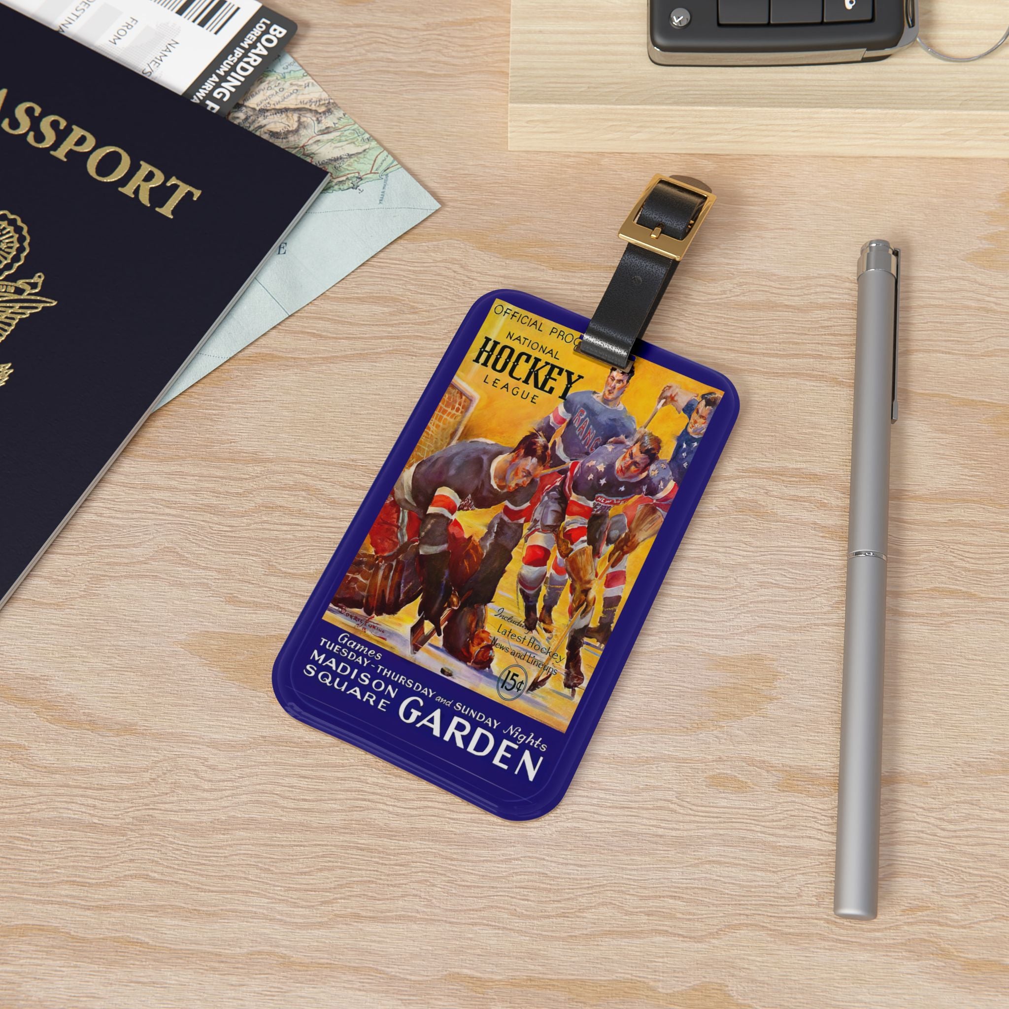 1935-1936 New York Americans Hockey Luggage Tag