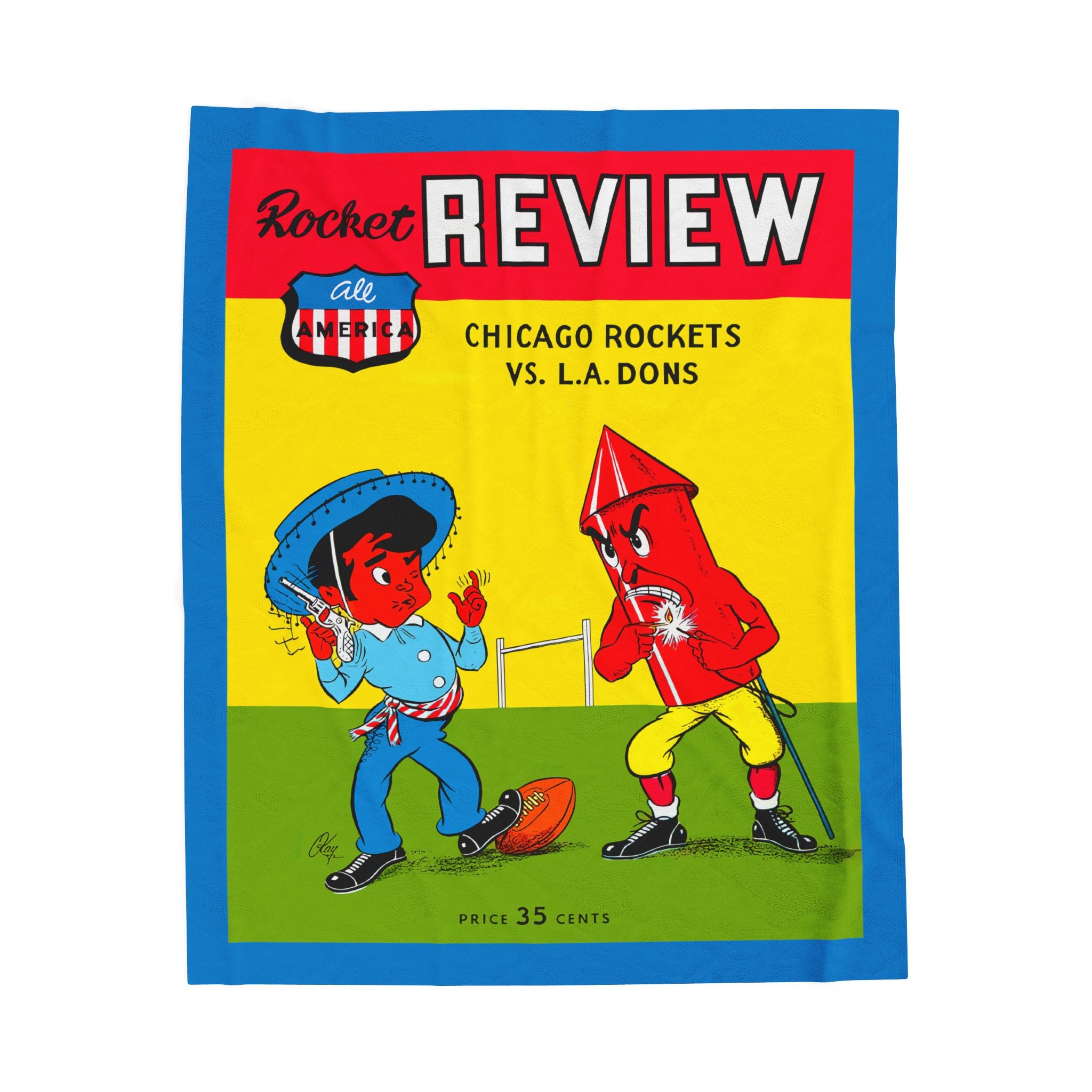 Blanket, 1948 Chicago Rockets Football LA Dons Vintage Sports Fan Decor, Throw, Bedding, Home Decor, Gift