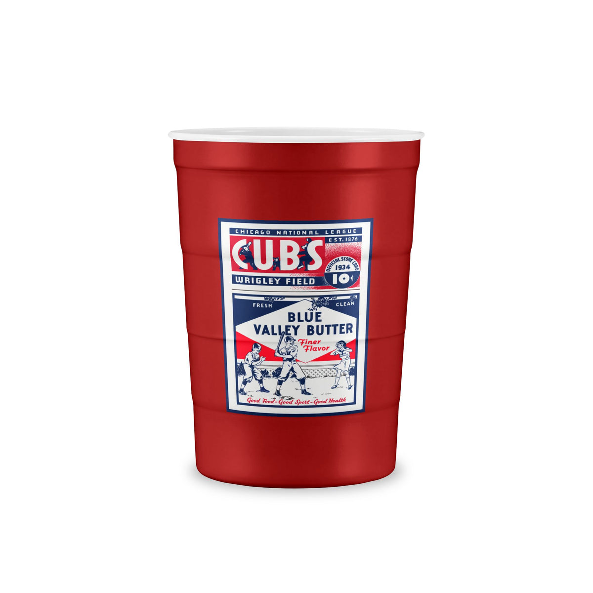 1934 Baseball Chicago Cubs Program Cover Recyclable Steel Cup — Stainless Reusable Party Cup