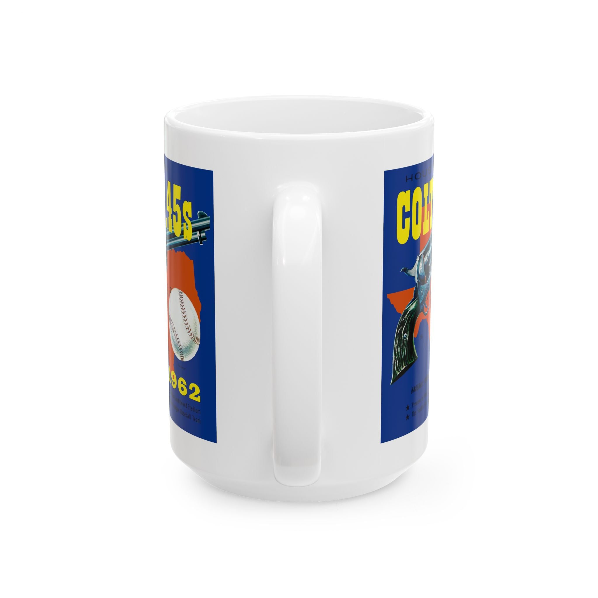 Ceramic Mug, 11oz - 1962 Vintage Houston Colt 45s Baseball Yearbook Cover, Drinkware Gift for Baseball Fans, Retro Sports