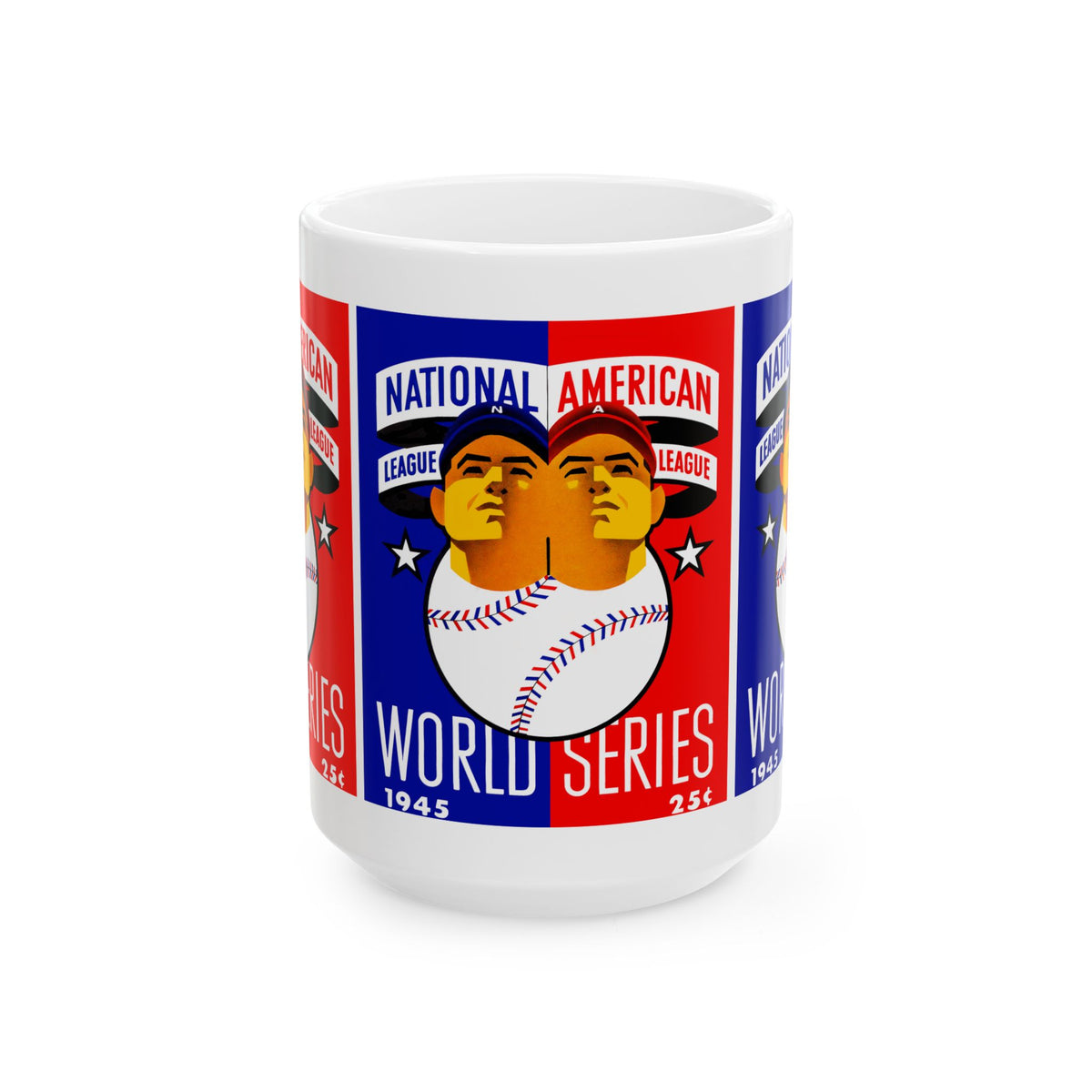 1945 World Series Vintage Baseball Ceramic Mug – National & American League 1945 Design (11oz/15oz)