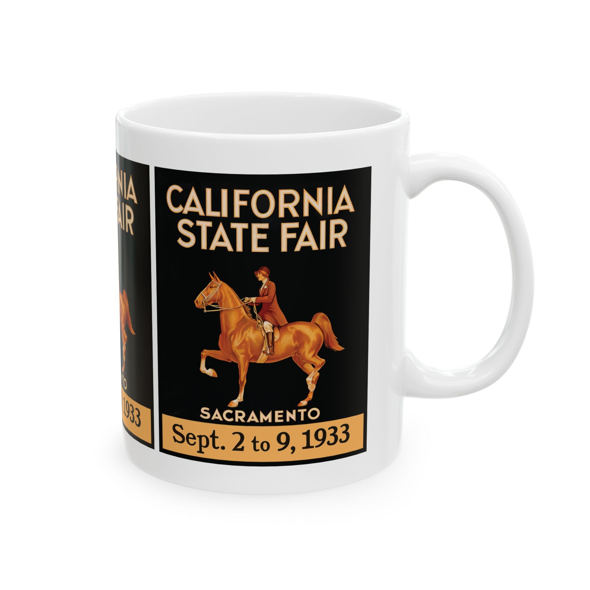 Vintage 1933 California State Fair Ceramic Mug, Retro Travel Souvenir Cup, Gift for History Buffs, 11oz 15oz Coffee Tea Mug, Collectible