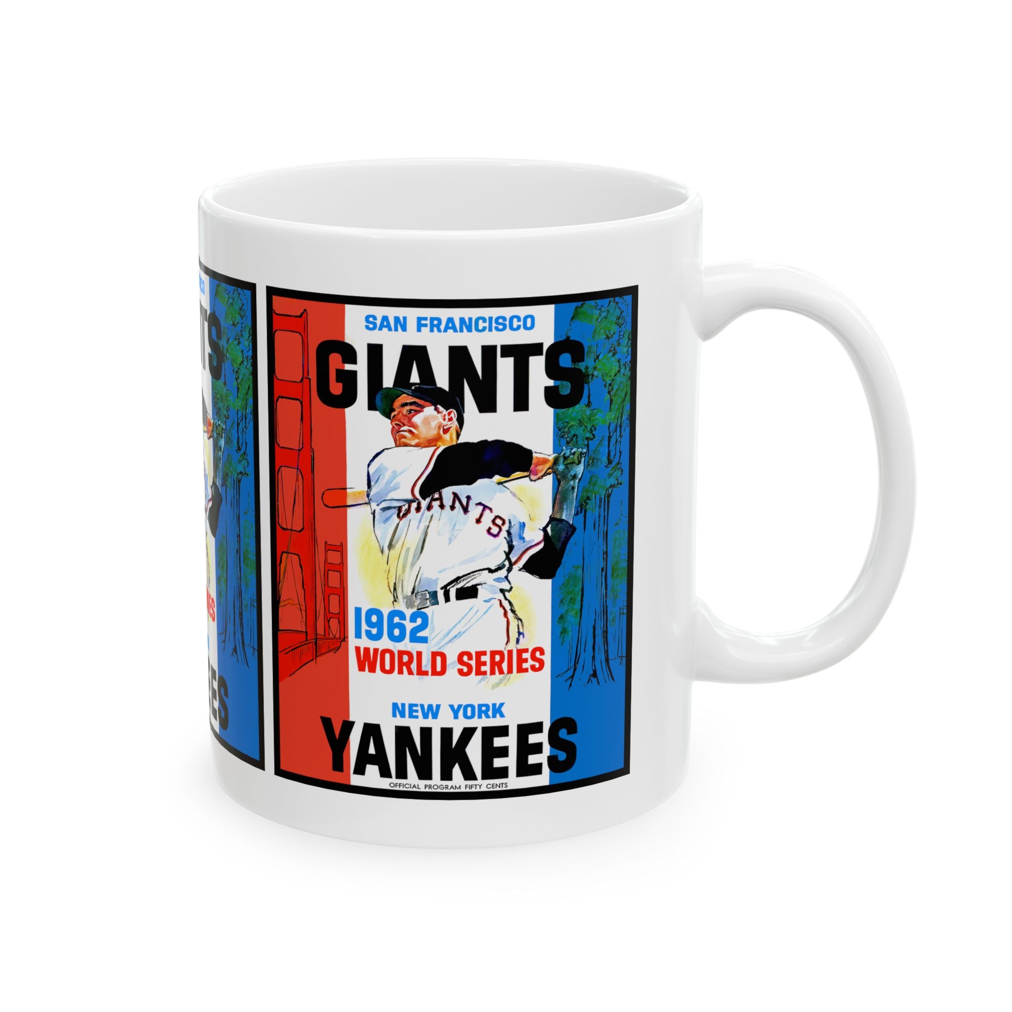 Baseball World Series Ceramic Mug, 1962 San Francisco Giants vs New York Yankees, 11oz 15oz Cup, Sports Fan Gift, Team Rivalry, Vintage